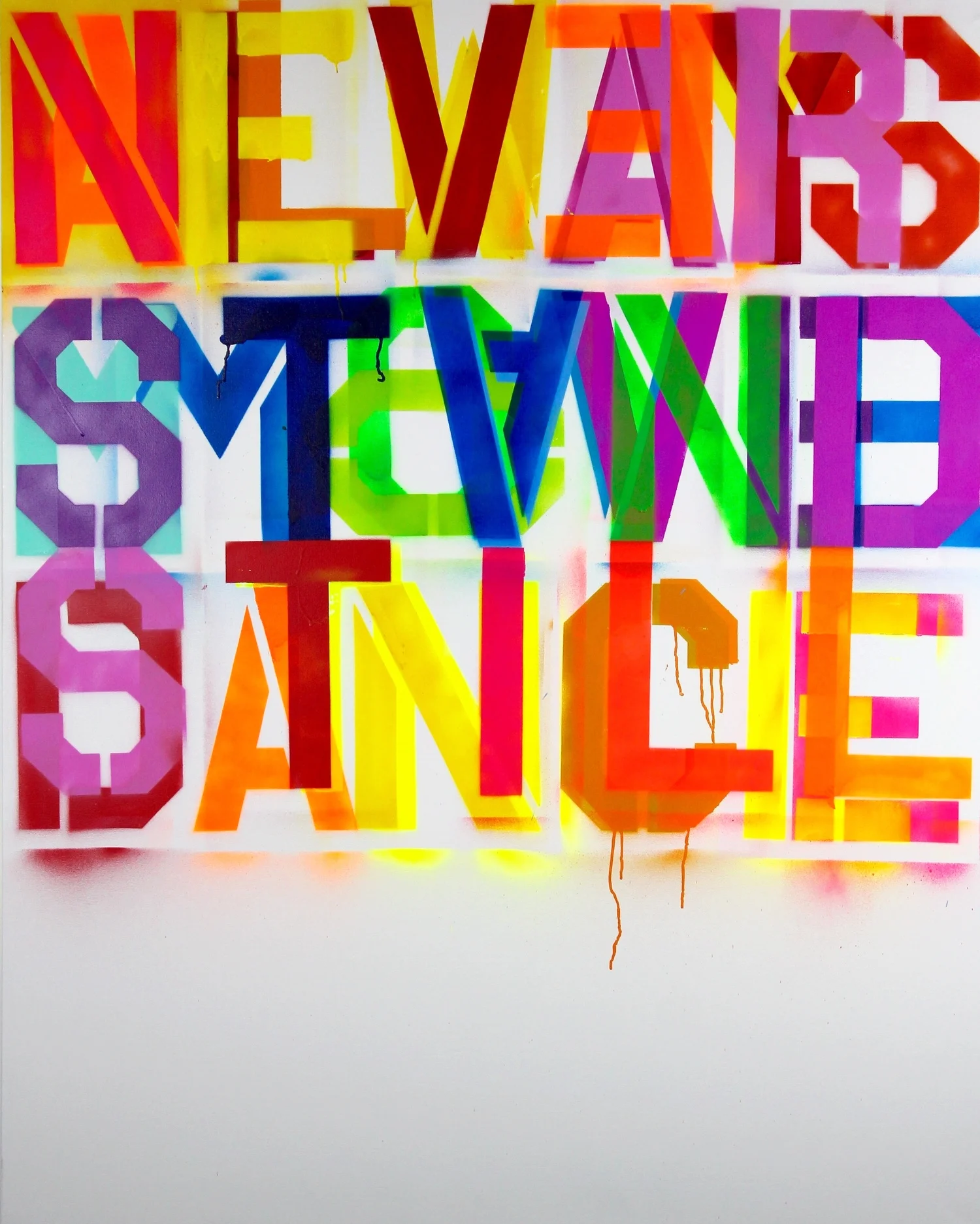 "ALWAYS MOVE DANCE" 48X60X1.5 ACRYLIC ENAMEL 2015 • EXHIBITED AT SELECT ART FAIR, NYC