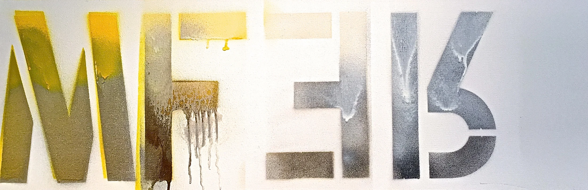 "MF ER" 36"x12" Acrylic Enamel Spray Paint on Canvas 2014