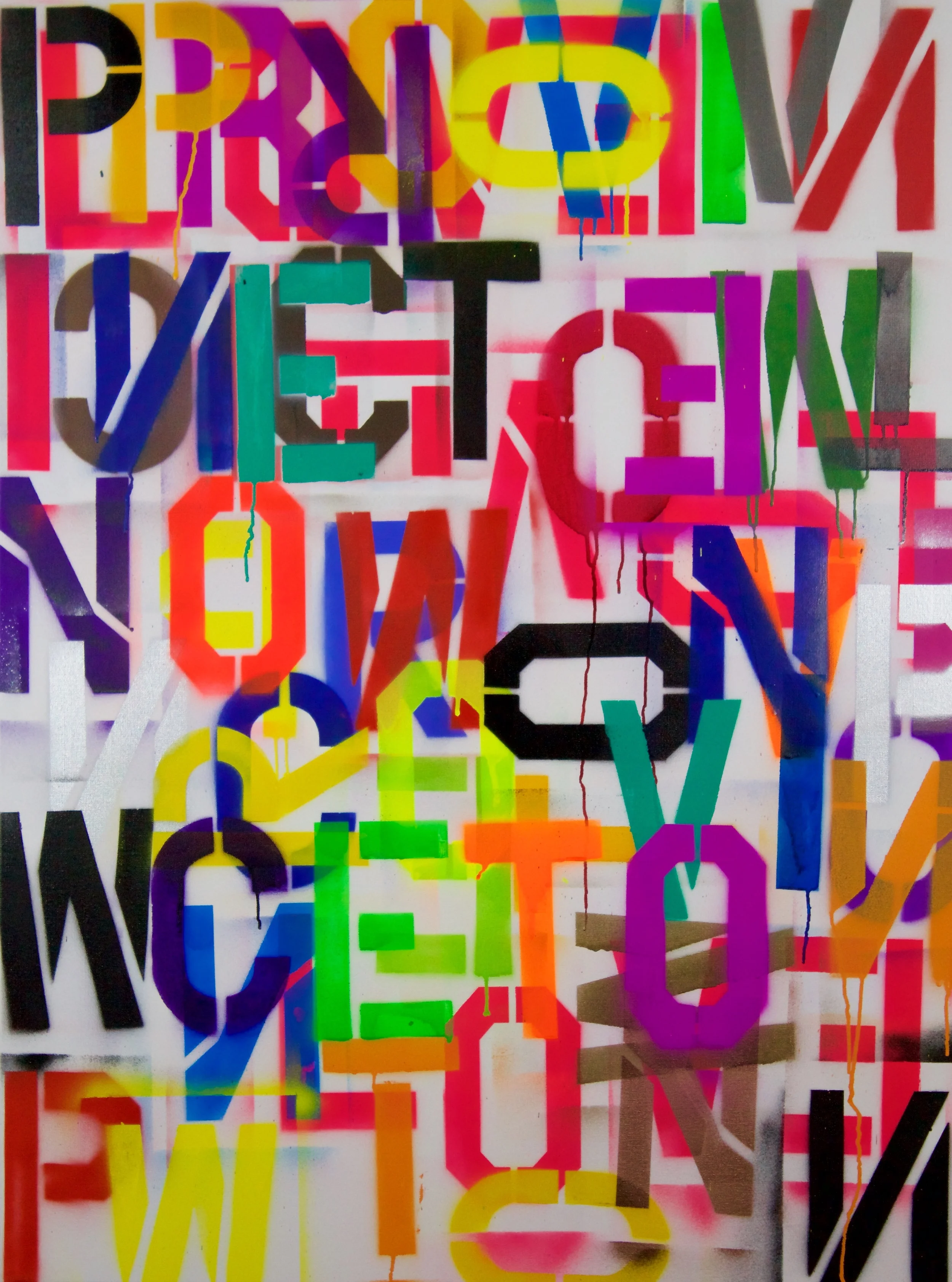 LOVE PTOWN 36X48X1.5 ACRYLIC ENAMEL ON CANVAS 2015 • SOLD