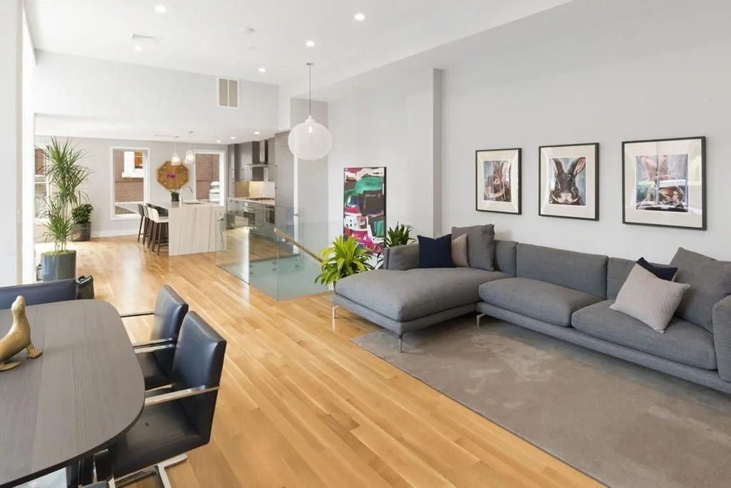 ORIGINAL ARTWORK (ABSTRACT ON RIGHT OVER STAIRCASE) FOR STAGING - BOSTON, MA