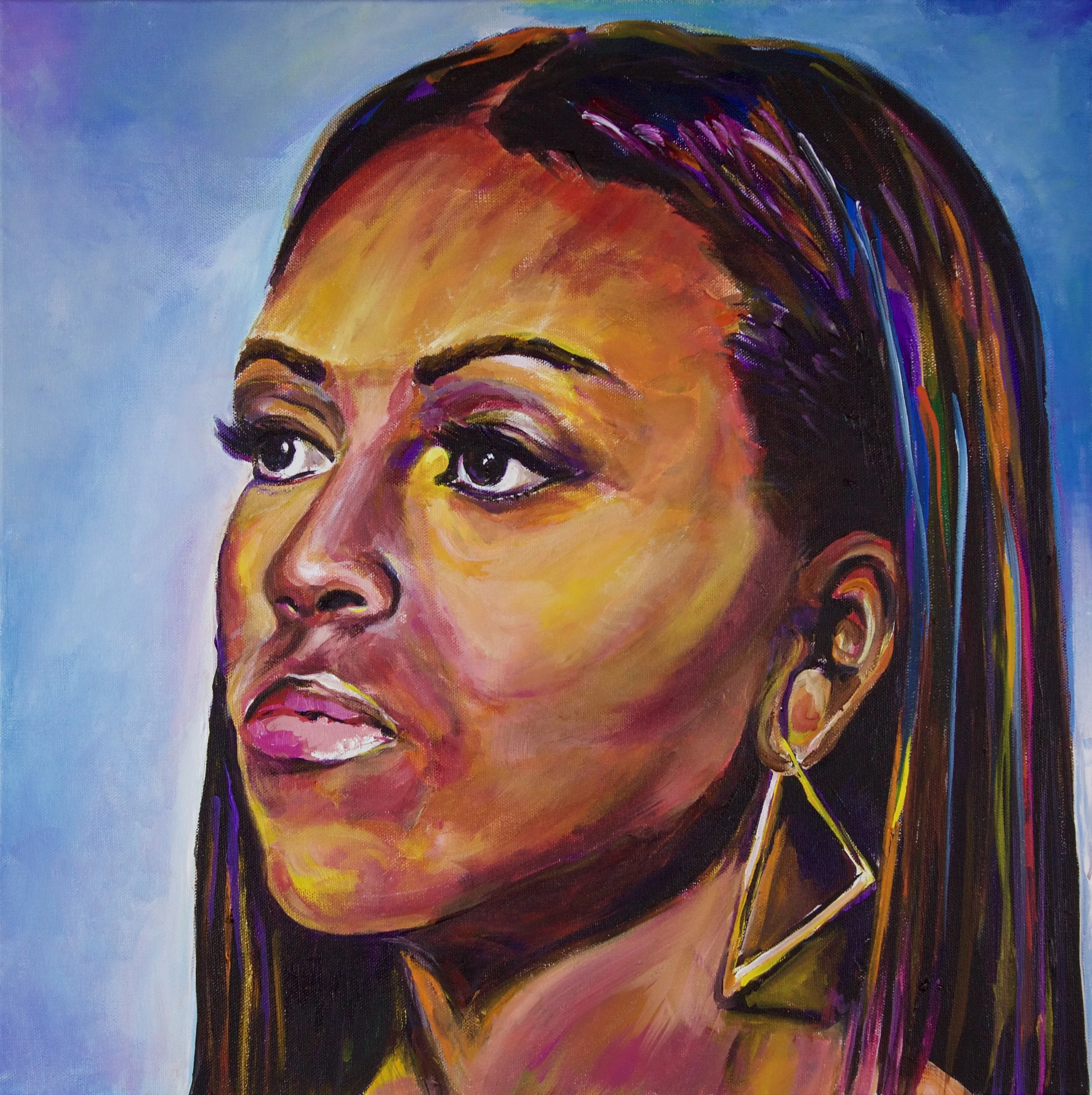 "MICHELE OBAMA" 20"X20"1.5" ACRYLIC ON CANVAS 2017 • SOLD