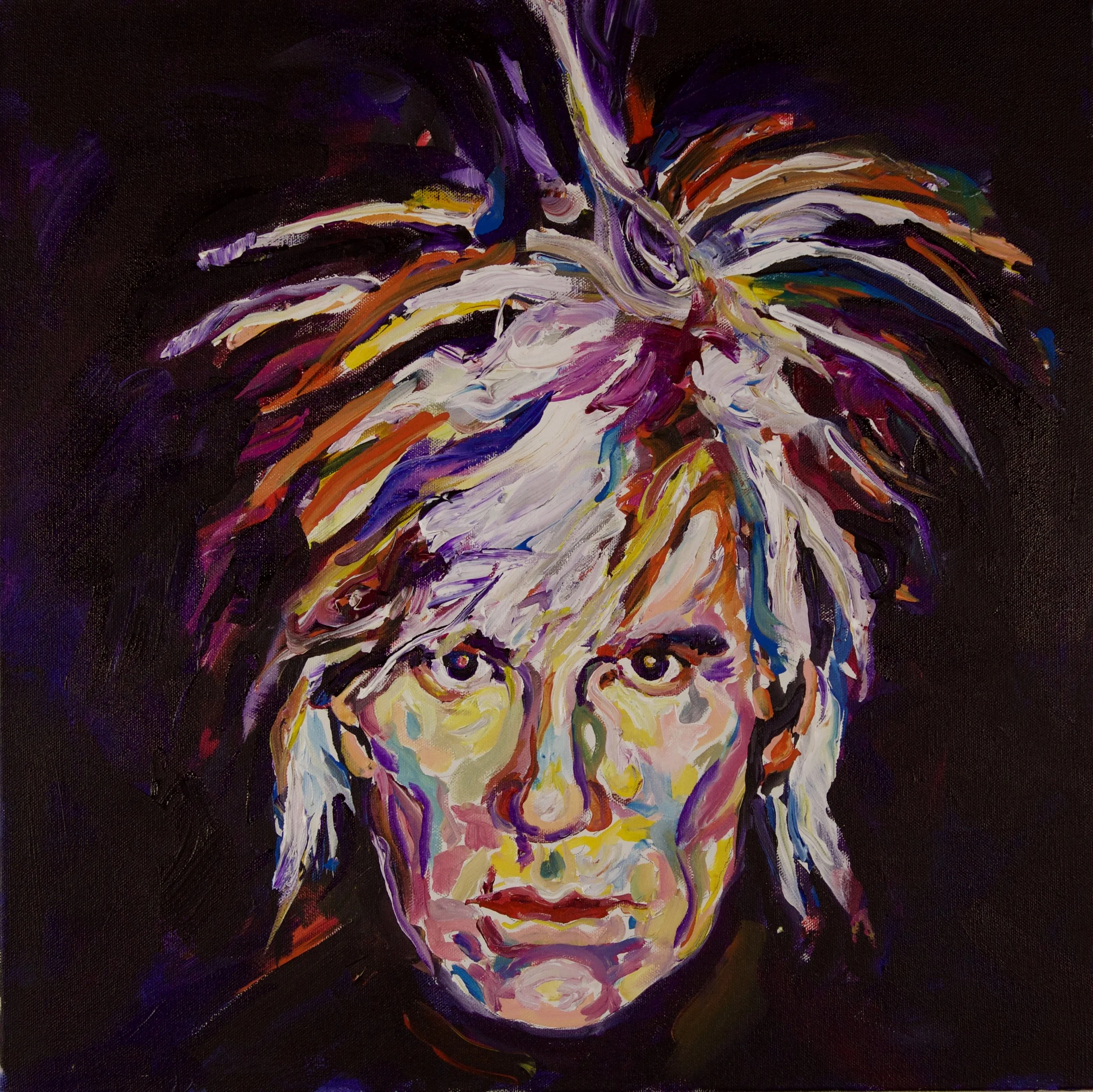 "ANDY WARHOL" 20"X20"1.5" ACRYLIC ON CANVAS 2016