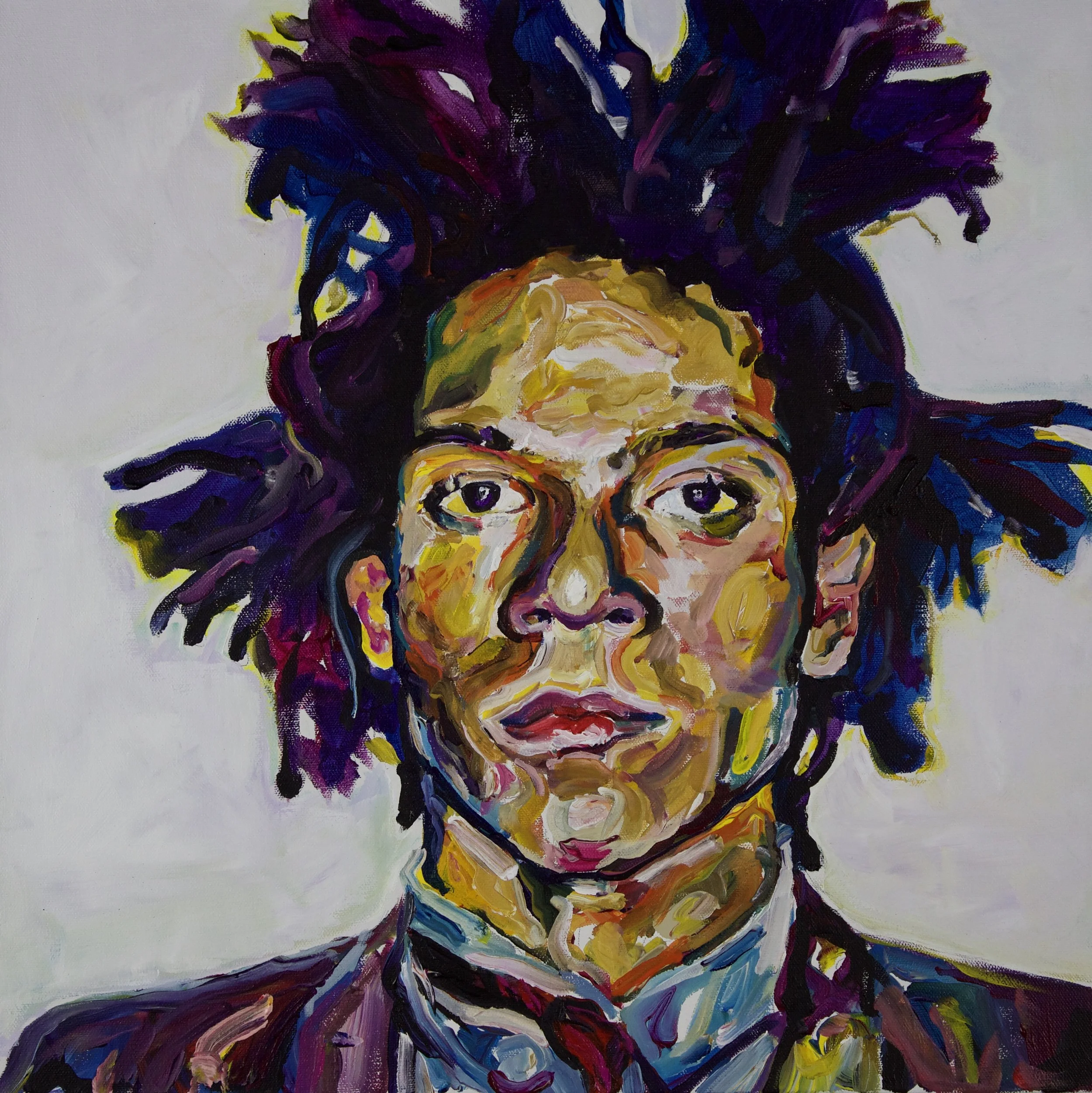 "JEAN MICHEL BASQUIAT" 20"X20"1.5" ACRYLIC ON CANVAS 2016