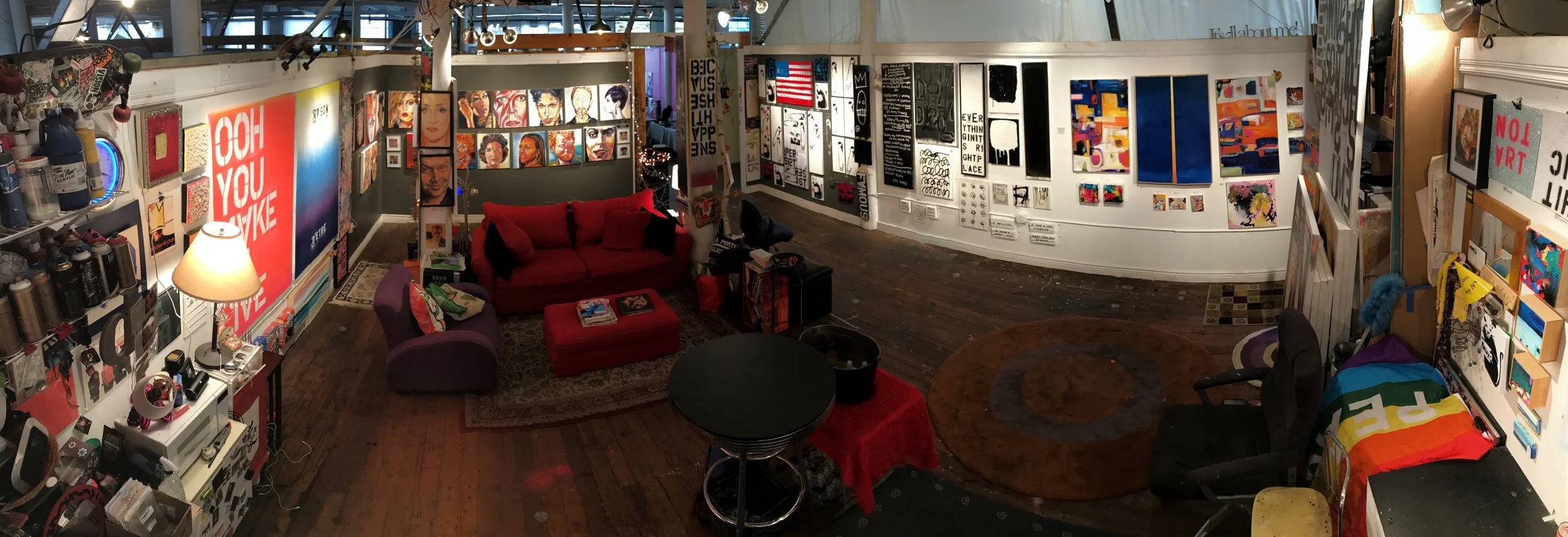 PANORAMIC OF STUDIO • GALLERY EXHIBITION