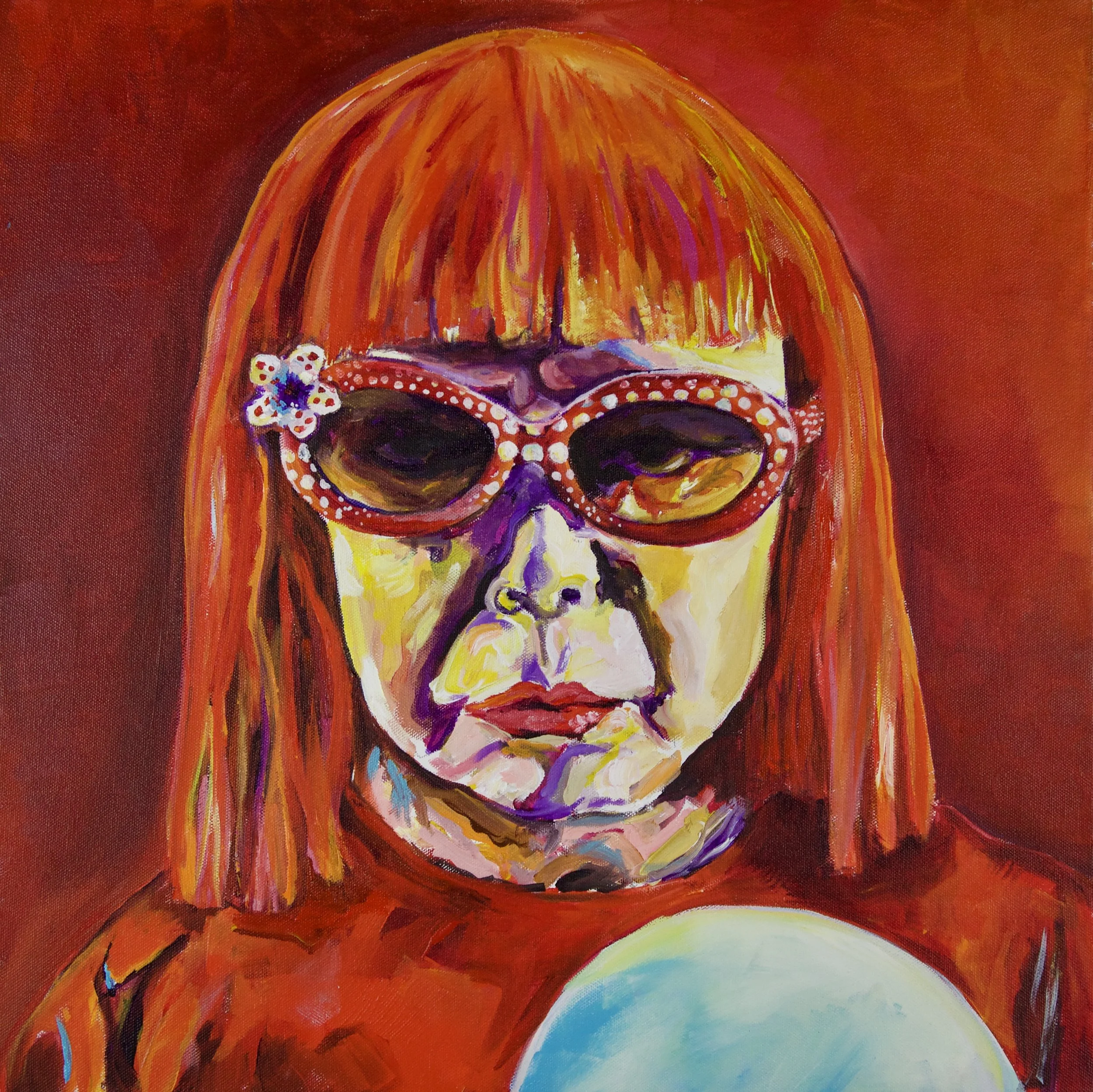 "YAYOI KUSAMA" 20"x20"x1.5 ACRYLIC ON CANVAS 2017