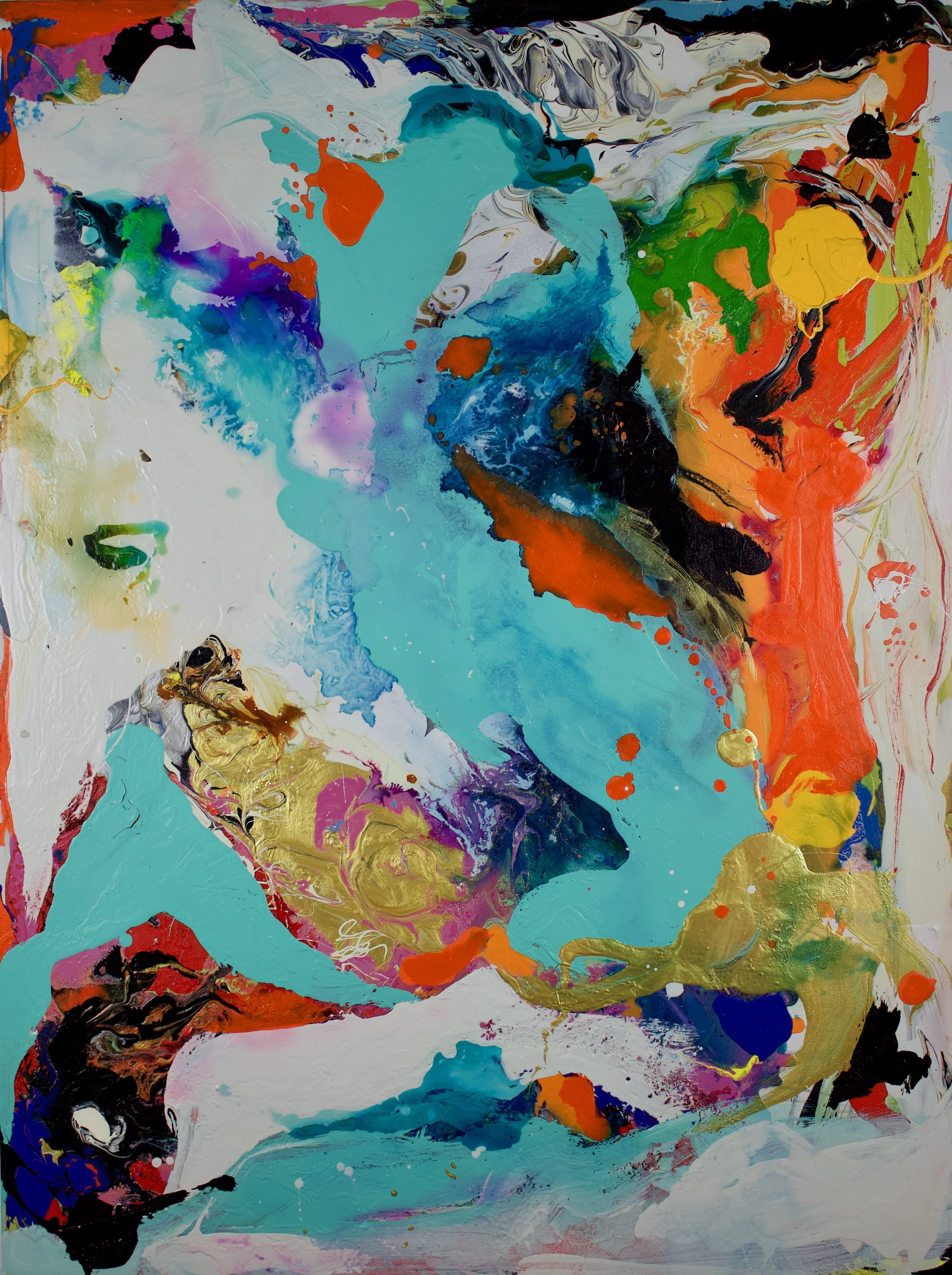 "ELATED" 36'X48"X1.5" ACRYLIC ON CANVAS 2017 #FLOW