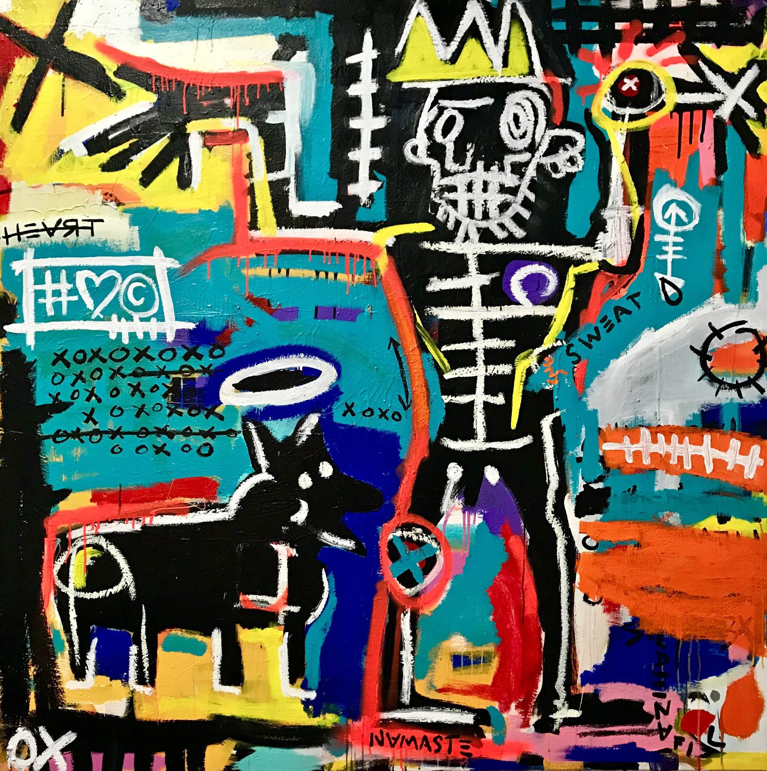 "HEART" 60"X60"X1.5" ACRYLIC ON CANVAS 2017 #COOL