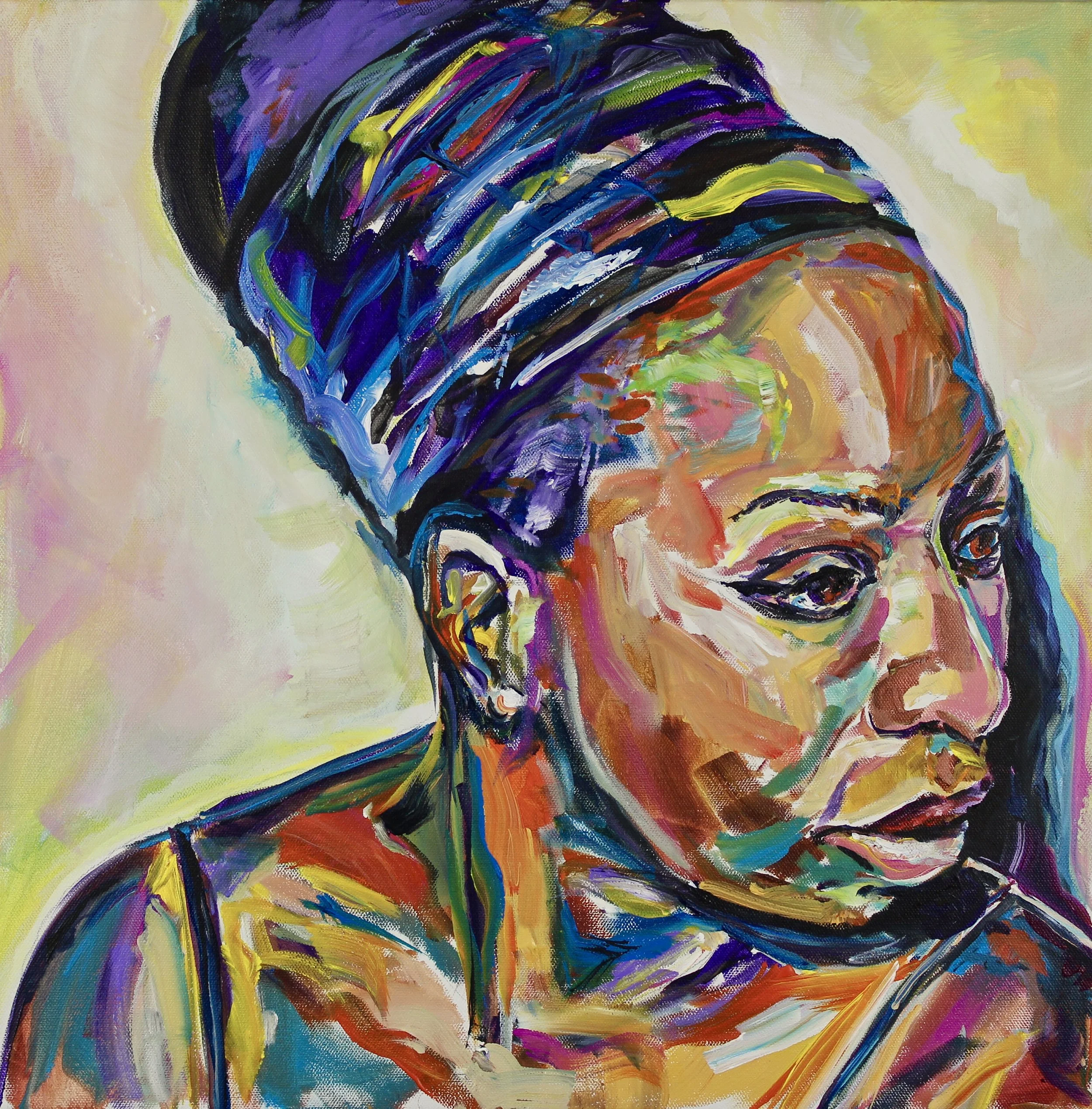NINA SIMONE • 20"X20"X1.5 ACRYLIC ON CANVAS 2018 #BLACKGURLMAGIC