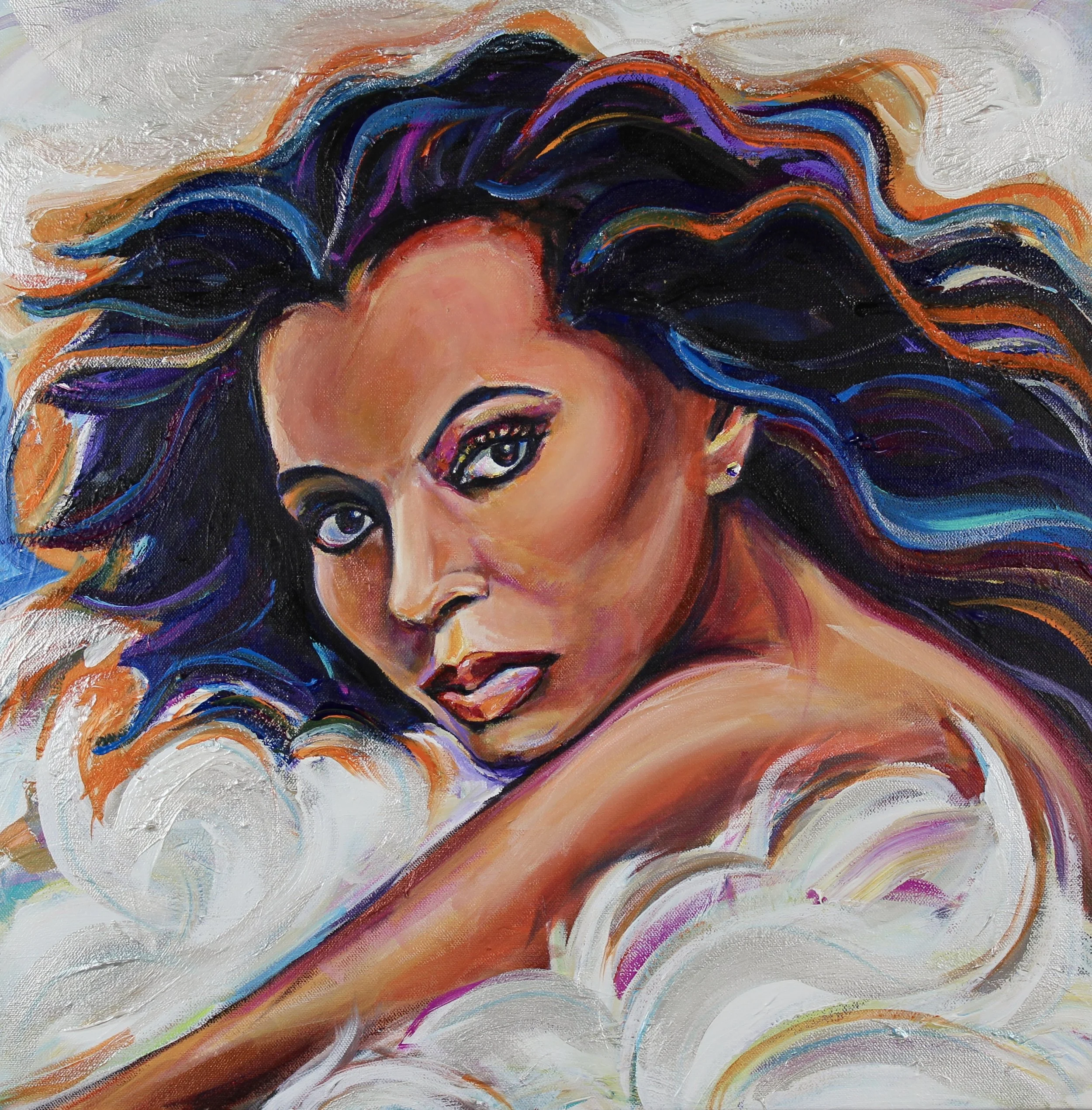 DIANA ROSS • 20"X20"X1.5 ACRYLIC ON CANVAS 2018 #BLACKGURLMAGIC