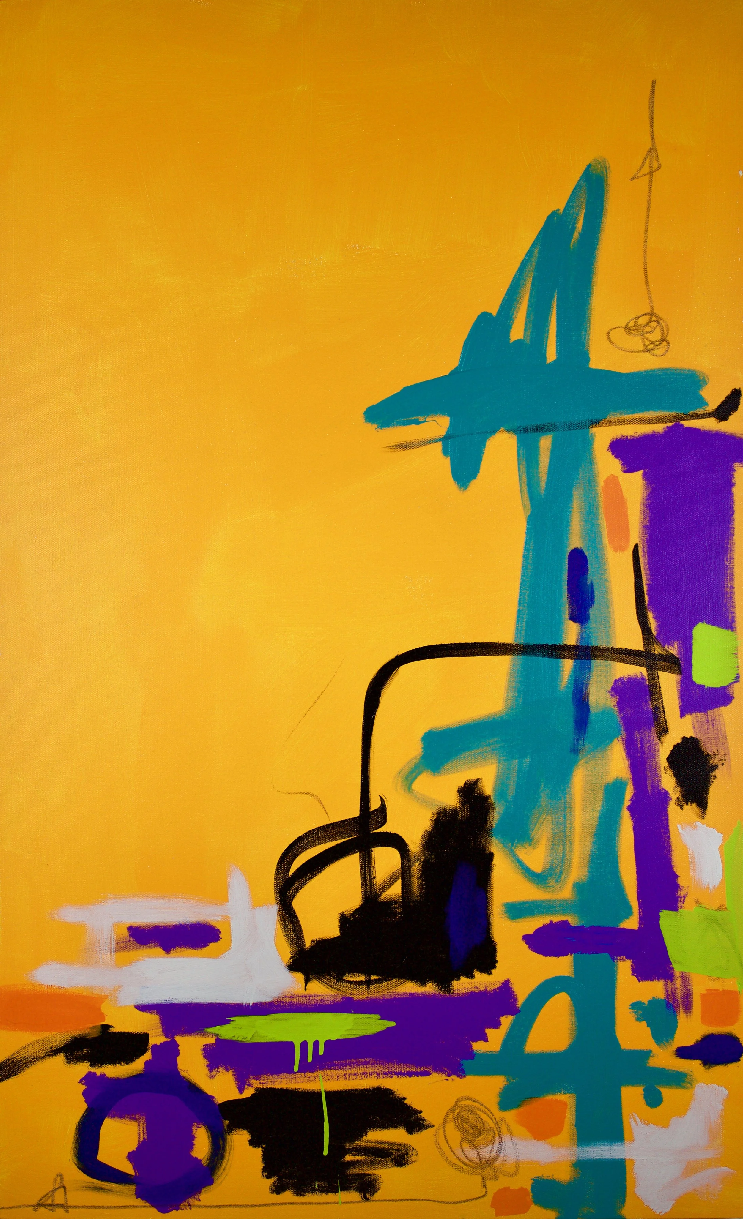 "ORANGE CREME MIMOSA" 30"X48"X1.5" ACRYLIC/MIS MEDIA 2017 #SUMMERDRINKSSERIES