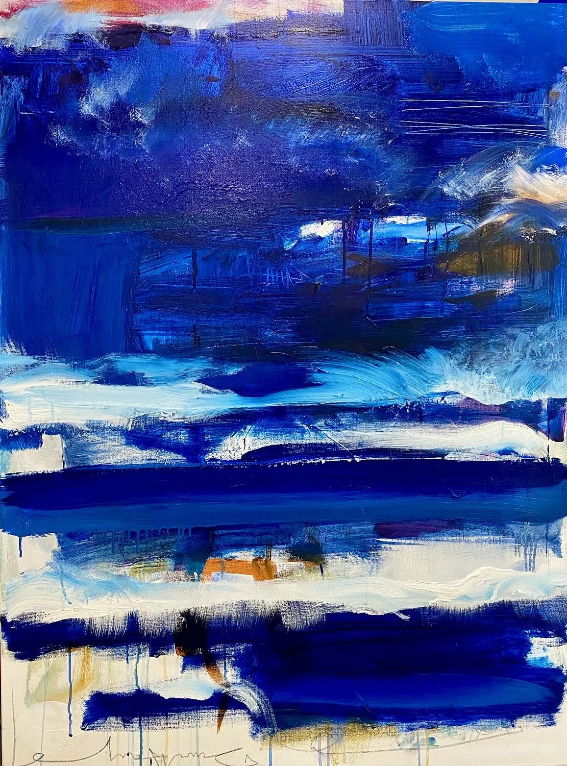 "STORM SURGE.UNDERTOW" 36"x48"x1.5" OIL/ACRYLIC ON CANVAS 2021 $4000 HKD • Contact Dave W/APP +1.413.219.4792 🔴