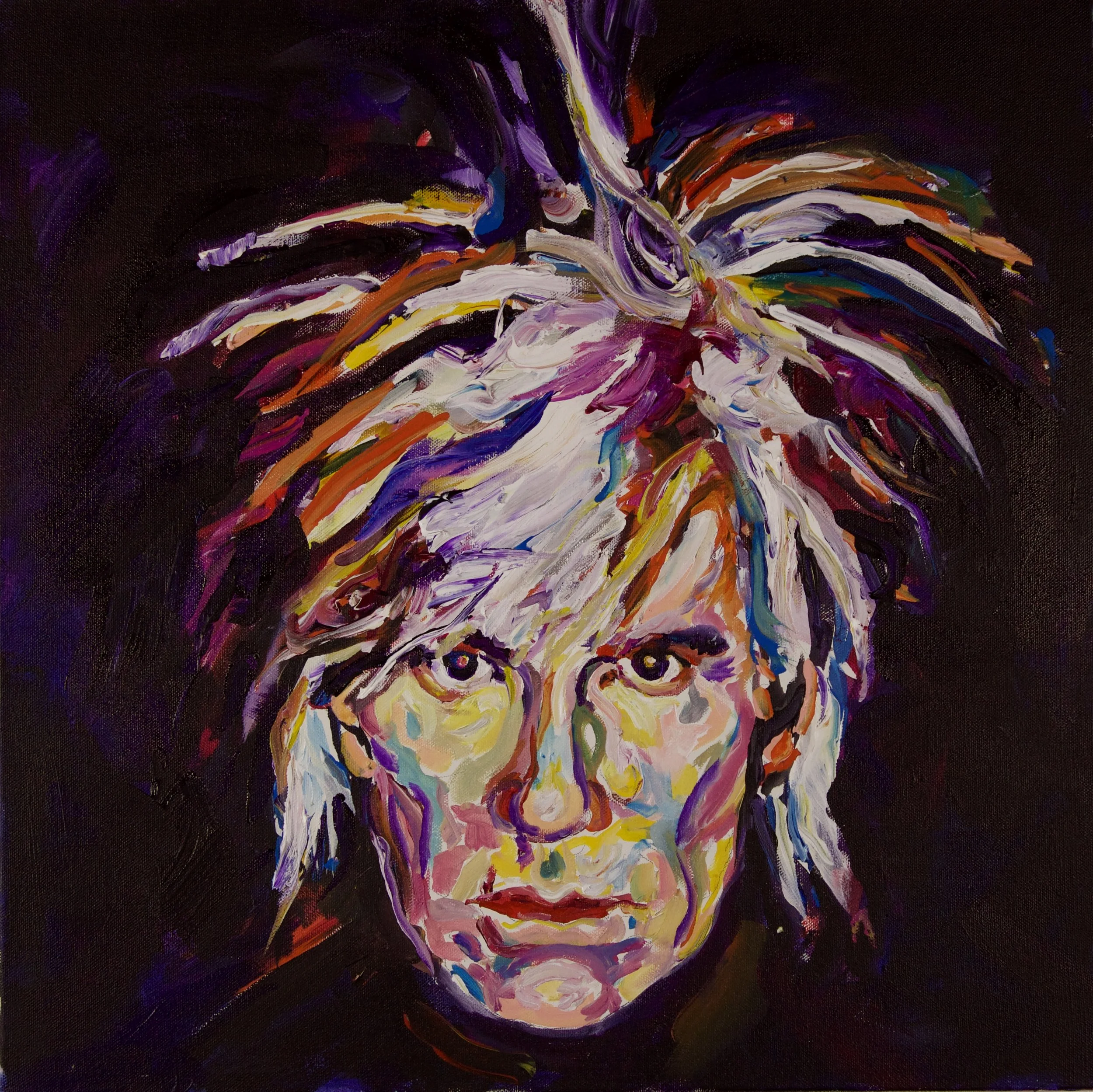 "ANDY WARHOL" 20"X20"1.5" ACRYLIC ON CANVAS 2016 #popportraits • $2700 HKD 🔴 SOLD