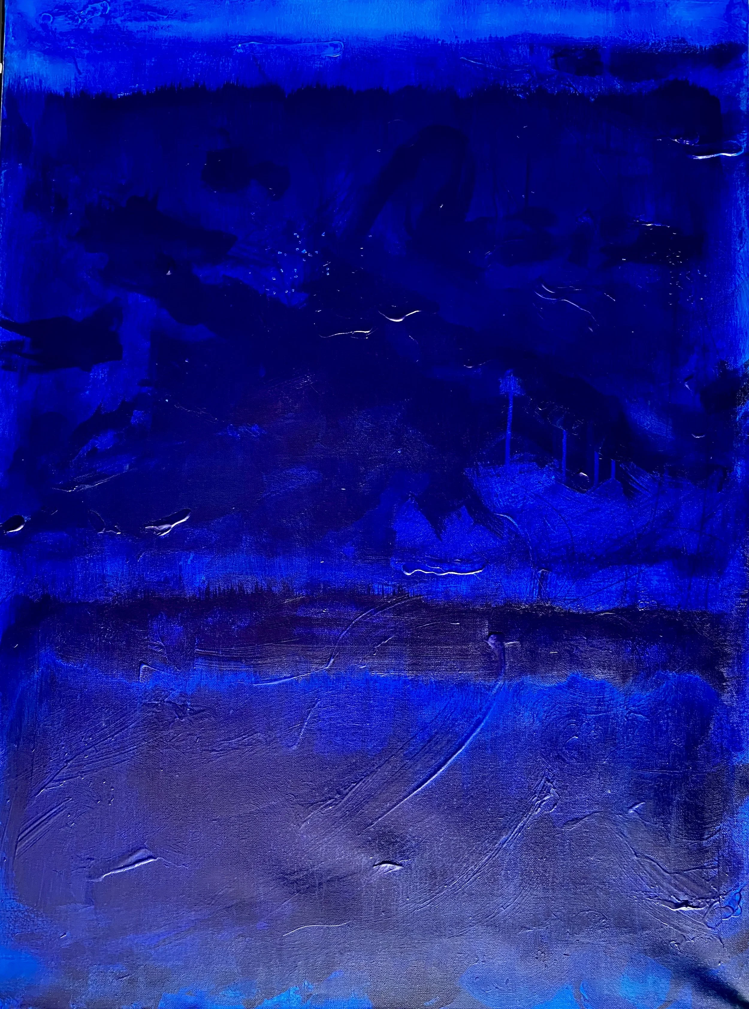 "BLUE COMFORT.ENCOMPASSED SOLACE?" 30"X40"X1.5" ACRYLIC ON CANVAS 2021 $3200 HKD SOLD 🔴