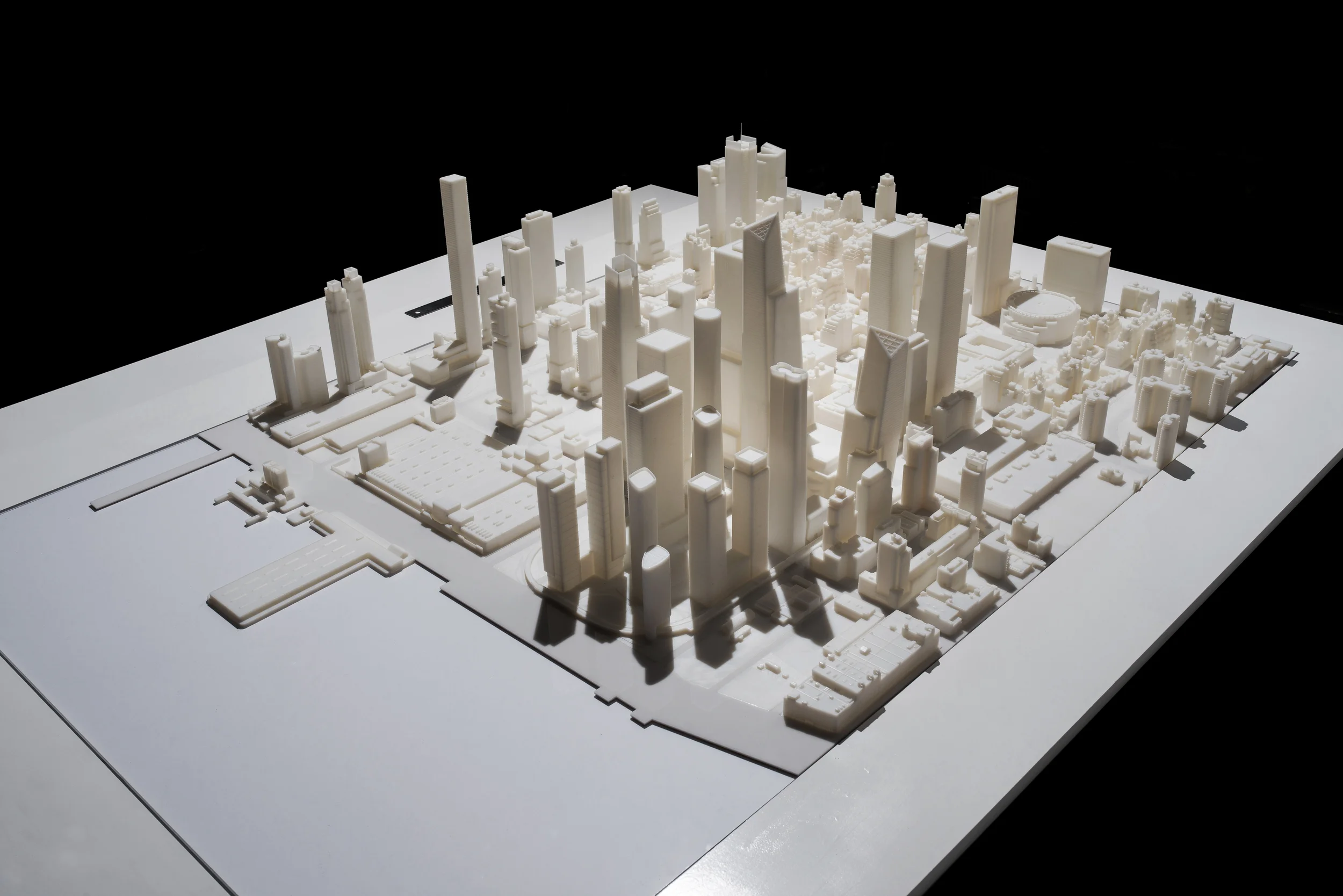3D Print of Hudson Yards in Manhattan (1:1250, Verowhite)
