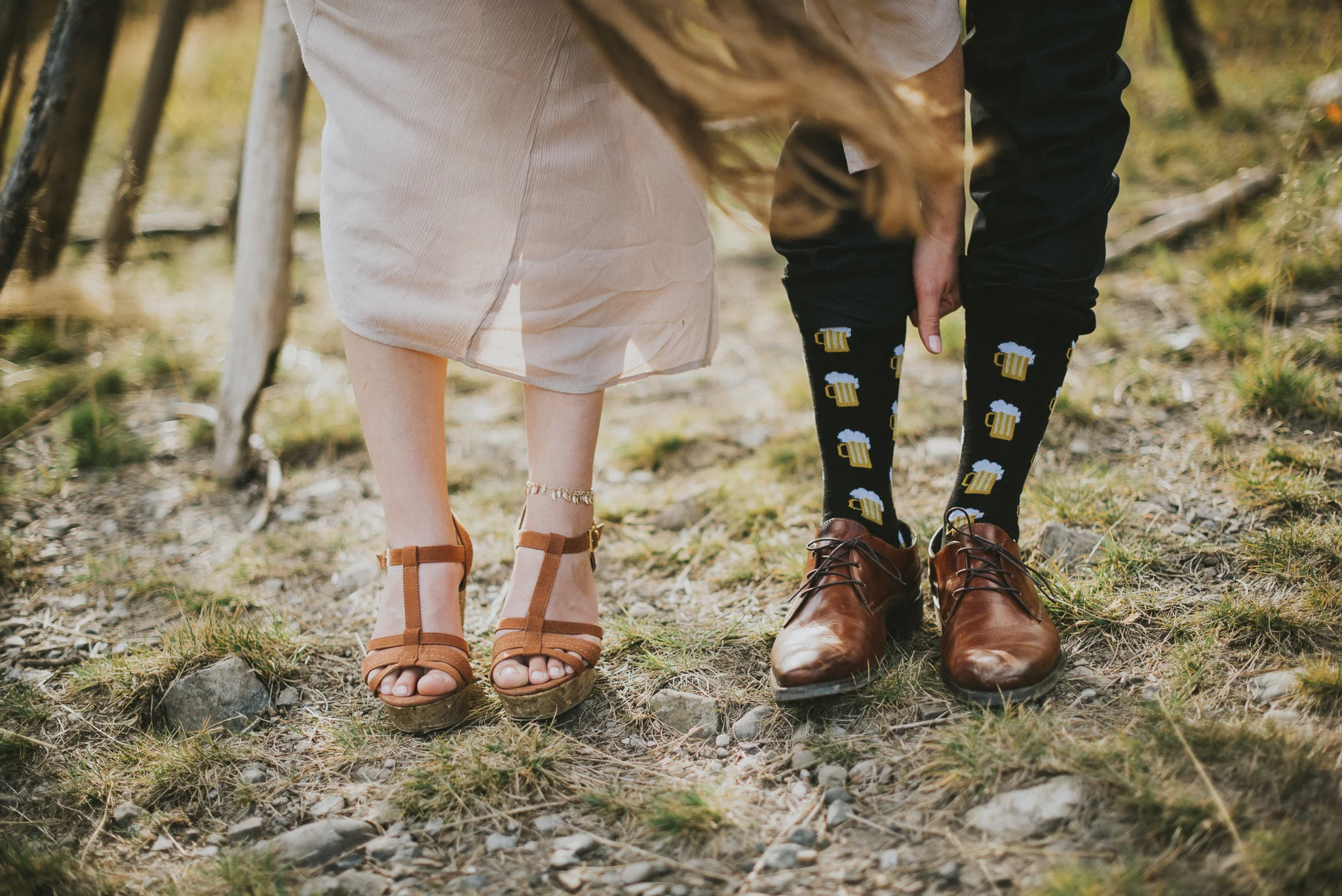 bride groom shoes socks detail portrait kananaskis elopement