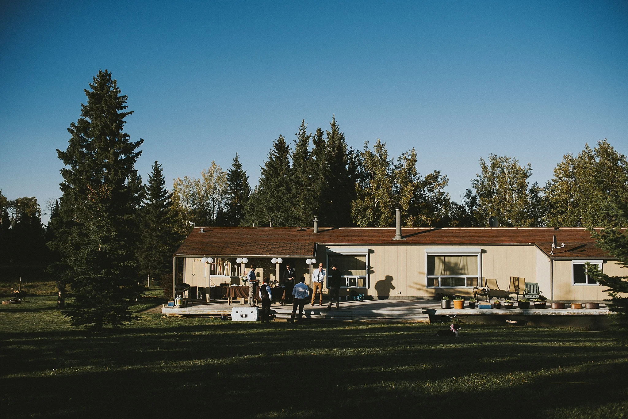 kananaskis elopement reception house friends family