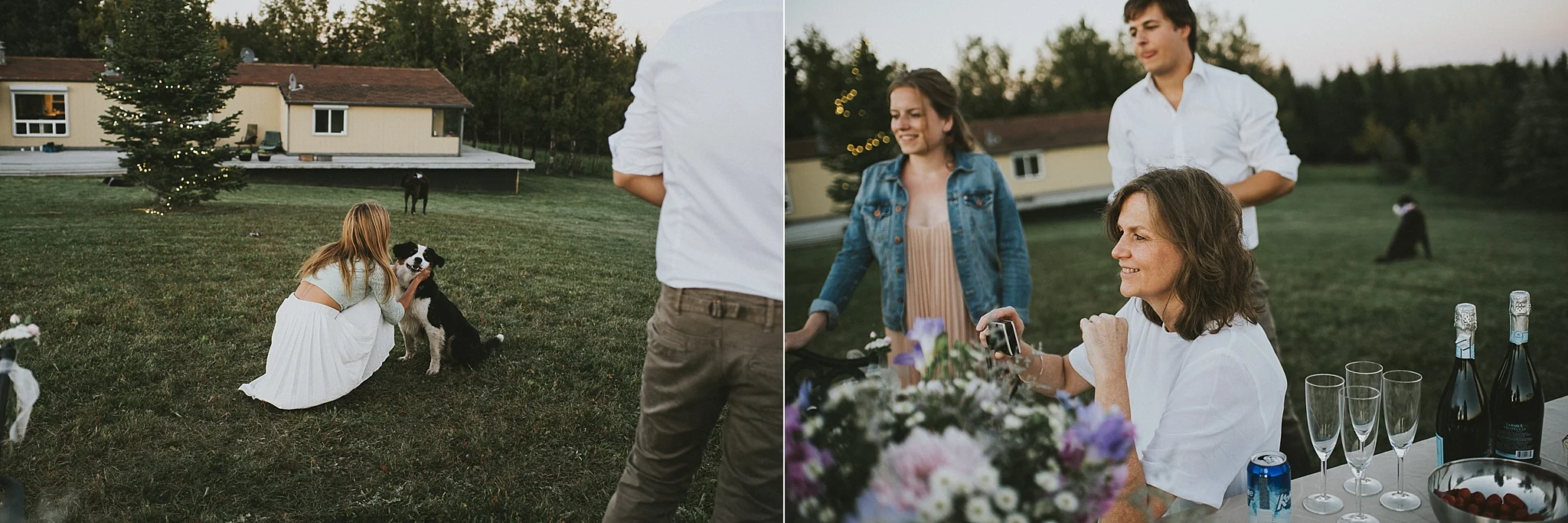 wedding guests candid reception kananaskis elopement