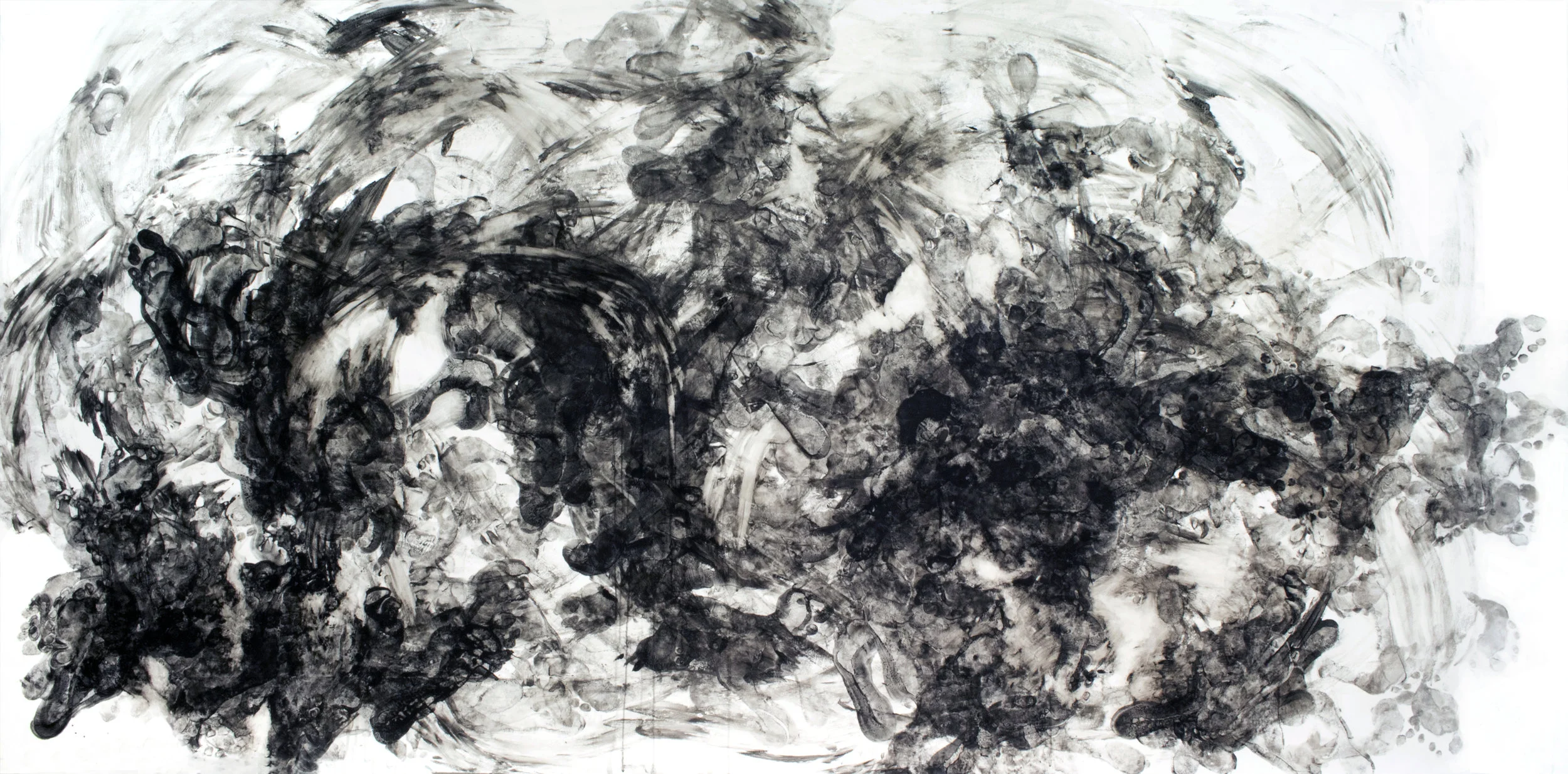 The Aftermath , 4x9ft, ink on paper