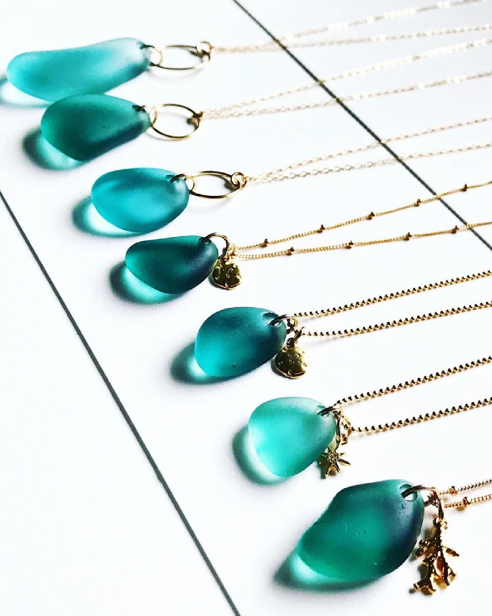 SEA GLASS PENDANTS — SEA AND GLASS