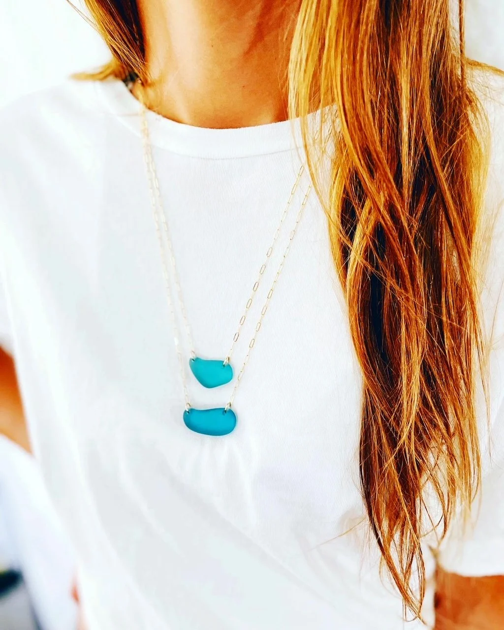 SEA GLASS BAR NECKLACE — SEA AND GLASS