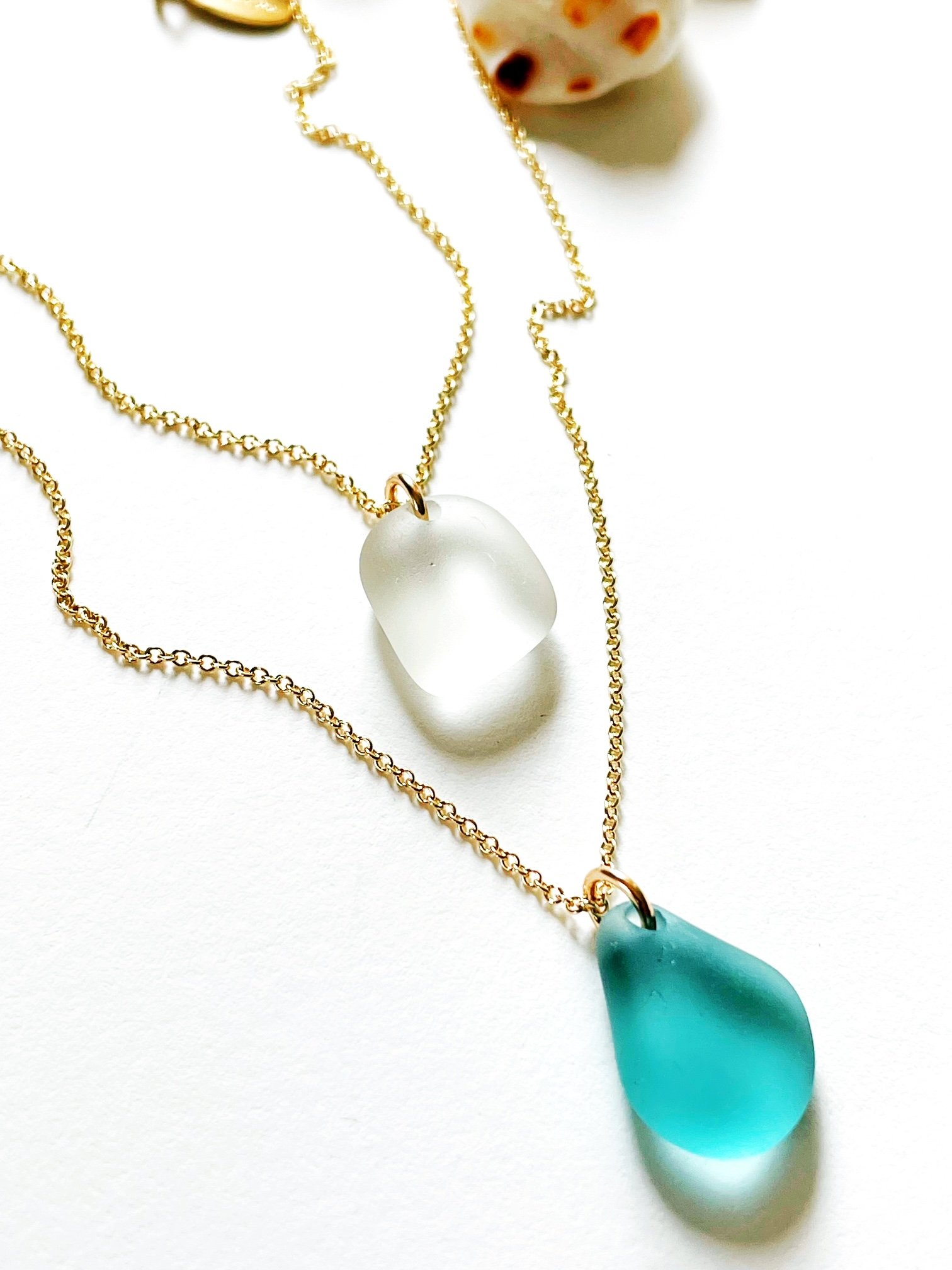 SEA DROP NECKLACE — SEA AND GLASS