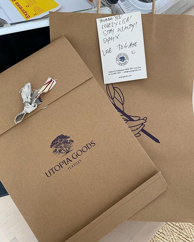 my gorgeous dedicated friend Sophie just left this sample package for us on the doorstep outside their divine store @utopiagoods  Please support Australian design &amp; manufacturing as they need us more than ever now🙏🏻🙏🏻 #supportlocalbusiness #a