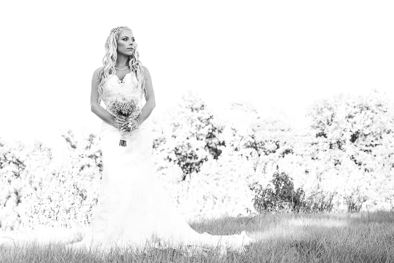 Bride in a field