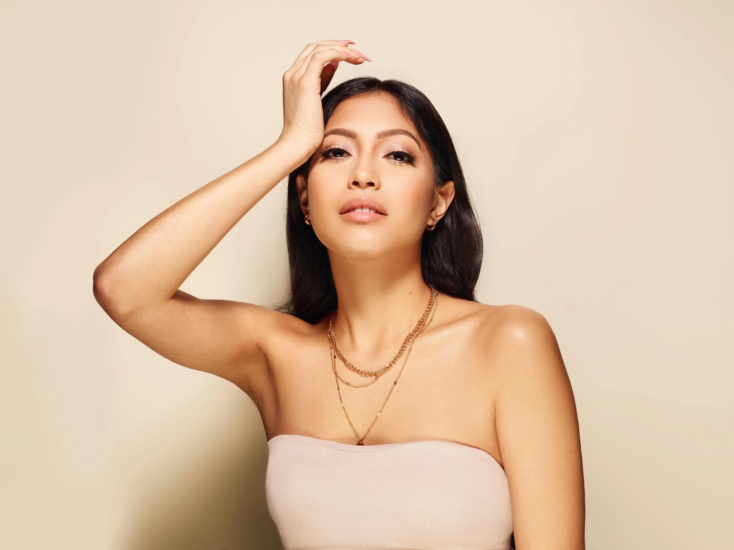 Glamour portrait with soft glam makeup by Keena Queen