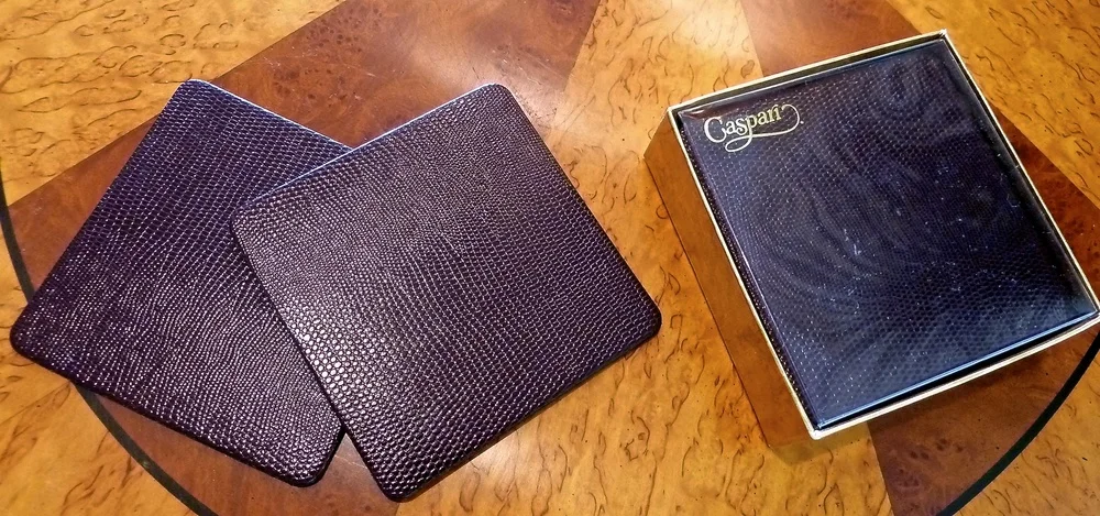 Caspari provides a manly touch to coasters and they have so many choices . 