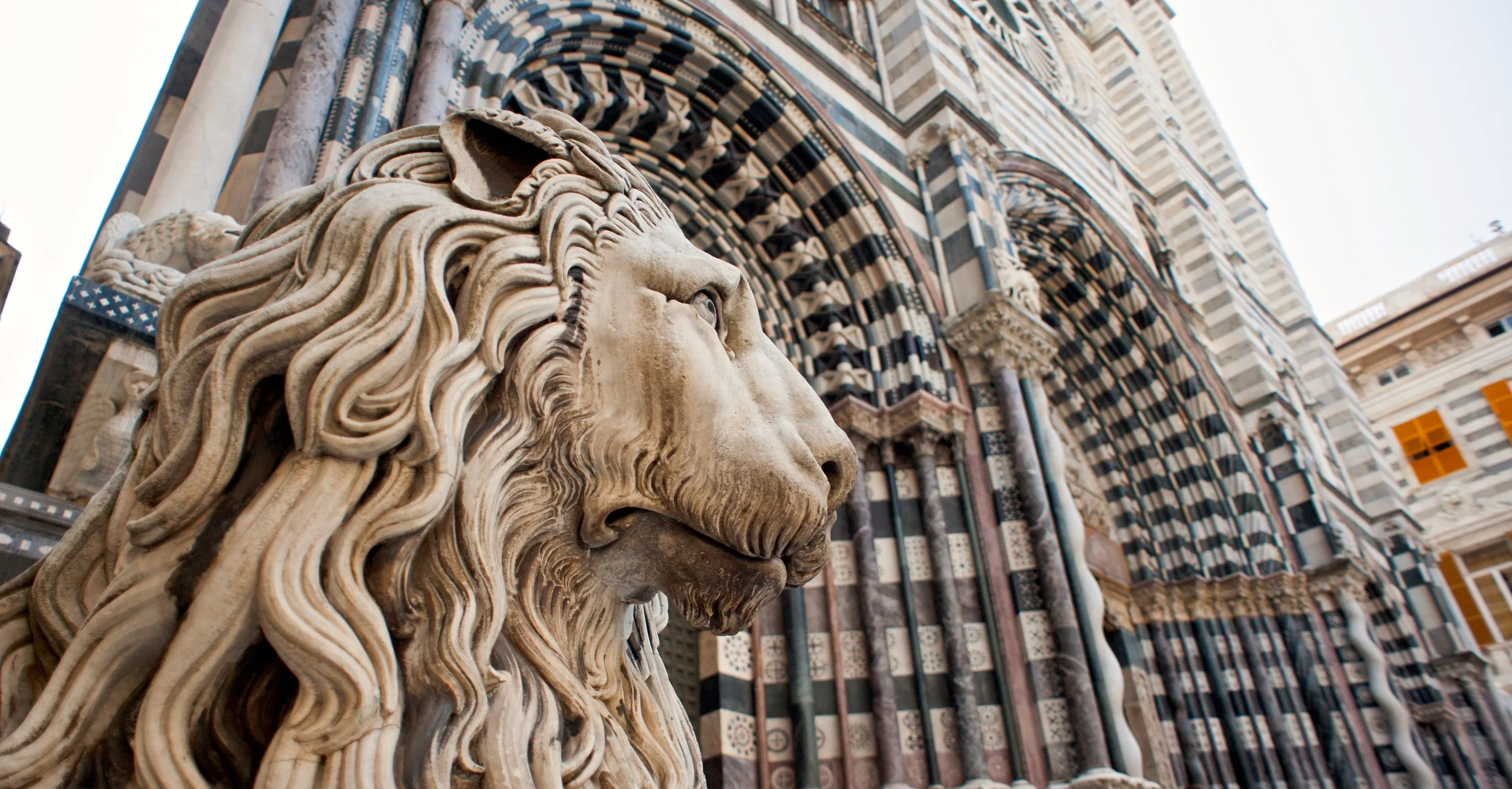 This proud lion protects Genoa's Church of San Lorenzo