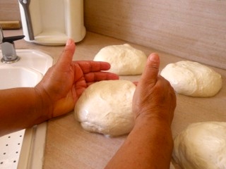 My Mom Shaping Pita