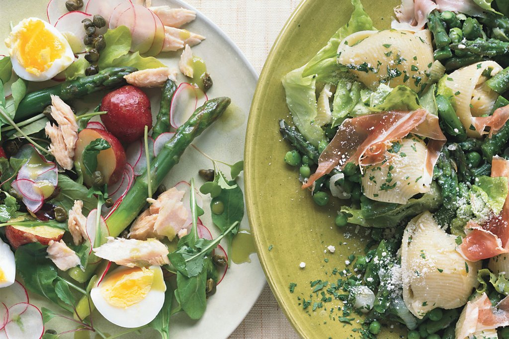 Tuna, Asparagus, and New Potato Salad with Chive Vinaigrette and Fried Capers