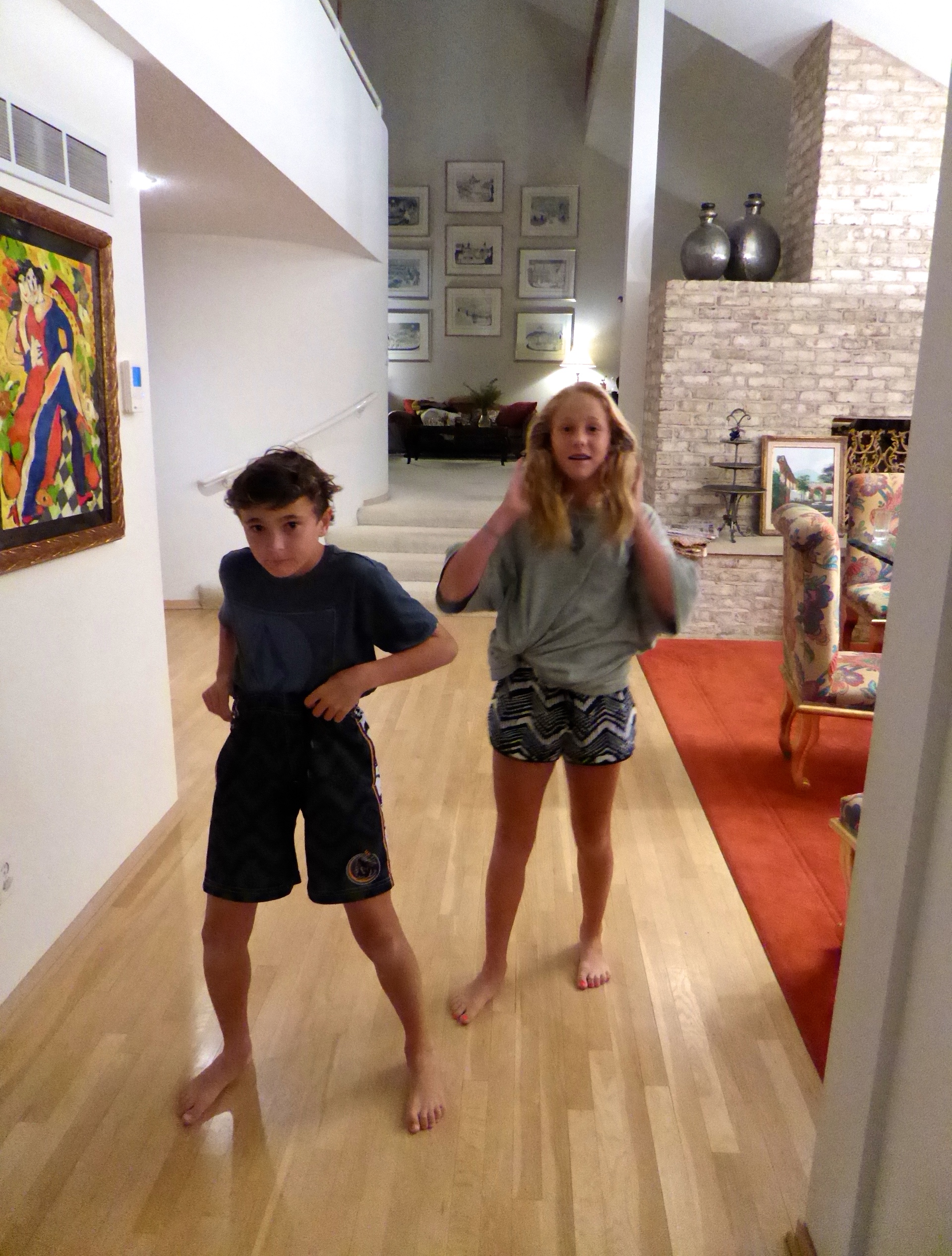Ayla and Leland celebrate their great 7 course dinner creation