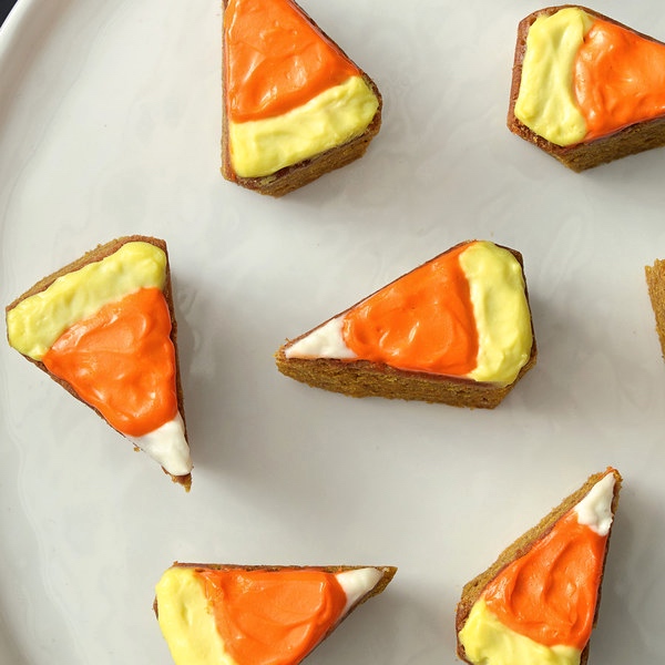 Candy Corn Pumpkin Brownies