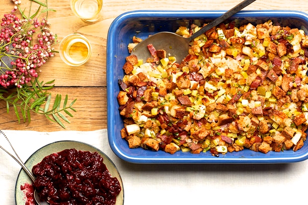 Cider, Bacon & Golden Raisin Stuffing