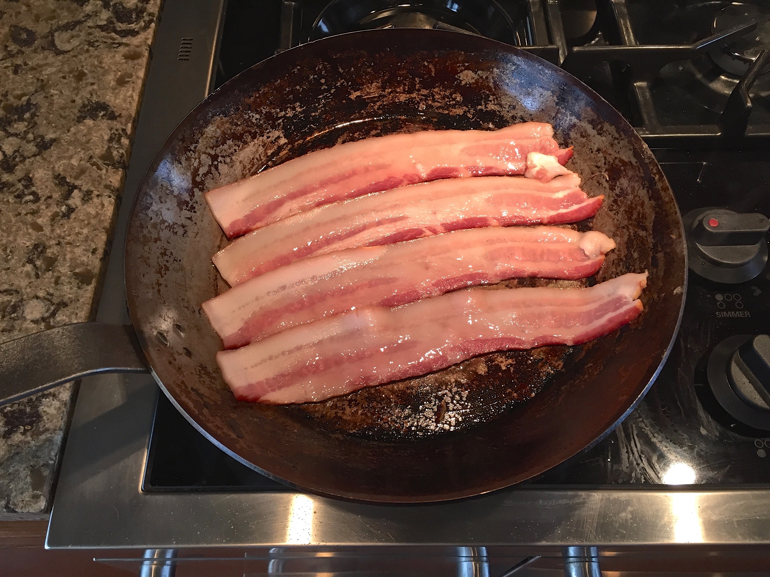 Frying bacon the traditional way