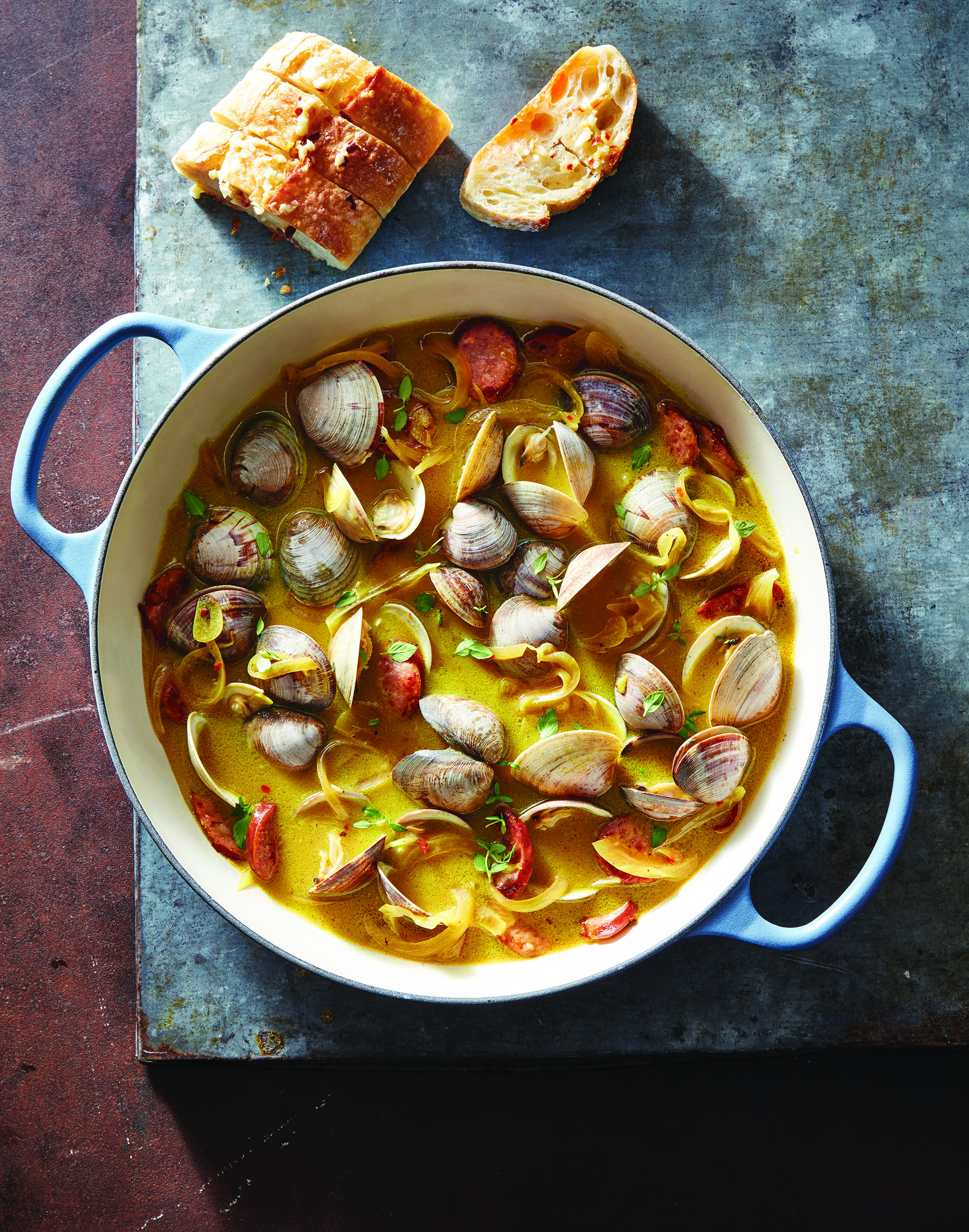 Steamed Clams with Spicy Garlic Bread.jpg