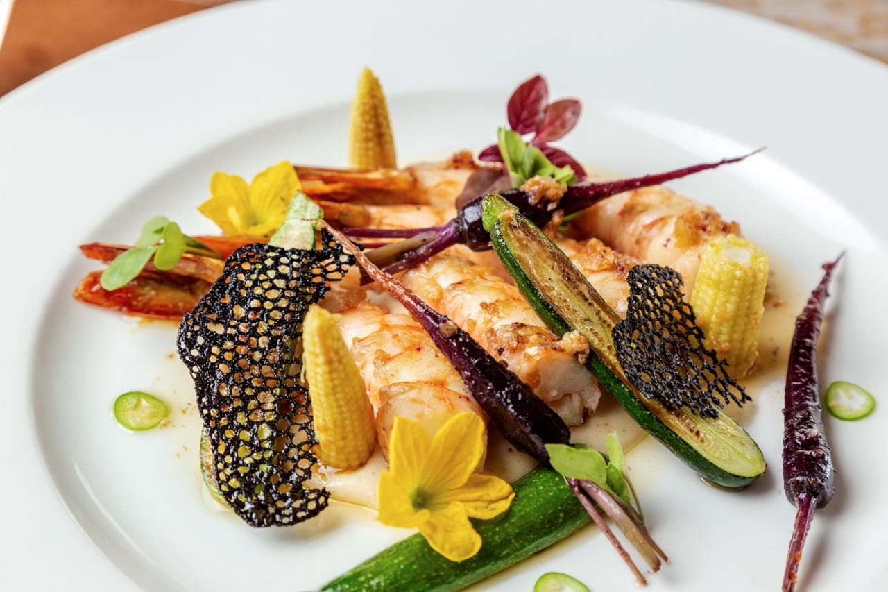 Cabo San Lucas=Pacific Tequila Shrimp with Cauliflower Puree