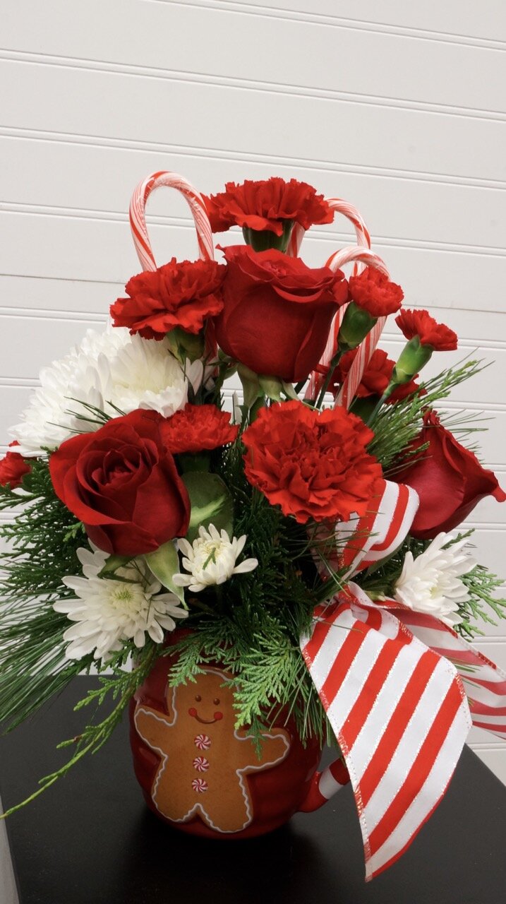 Gingerbread Candy Canes and Flowers