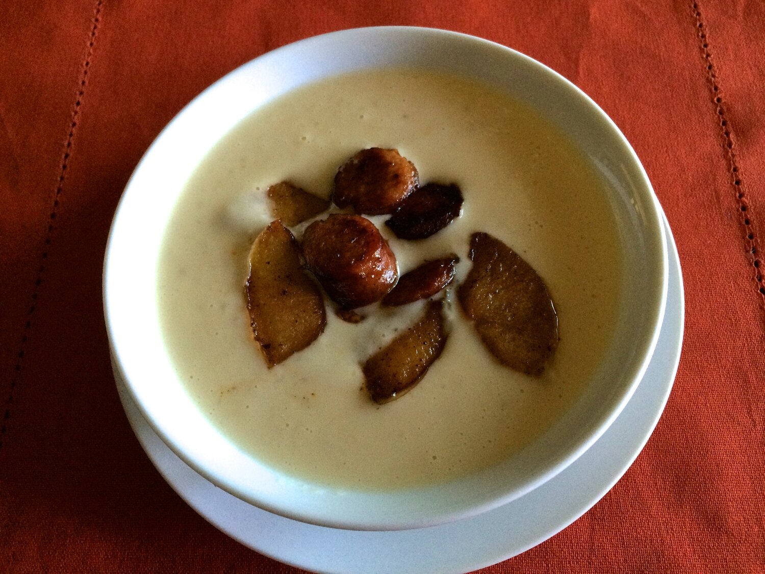 Beer and Cheddar Soup with Kielbasa Sausage + 