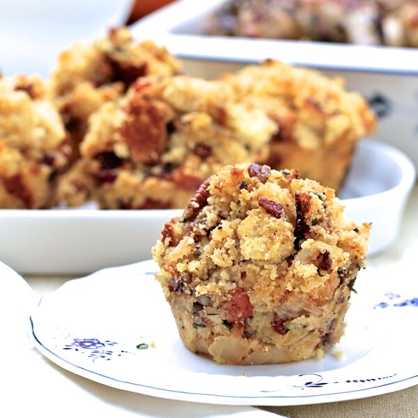 Cornbread Stuffing Muffins with Apples &amp; Bacon
