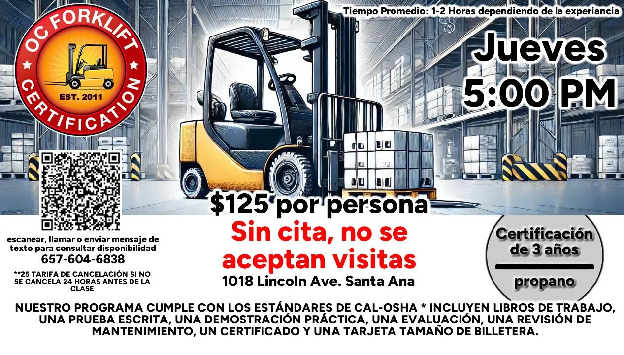 Certificación individuos de Montacargas - Español