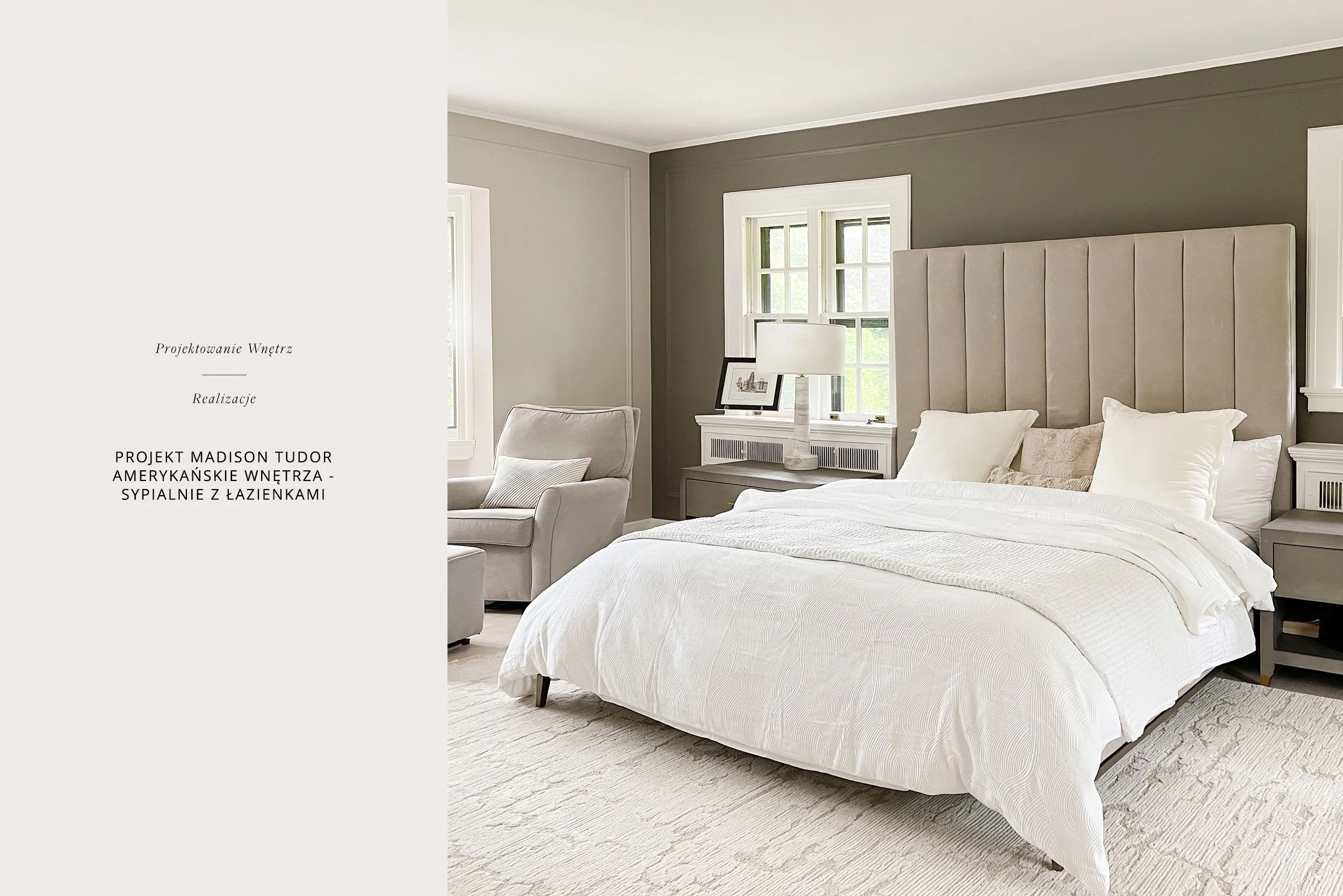  Projekt MADISON TUDOR - AMERYKAŃSKIE SYPIALNIE Z ŁAZIENKAMI