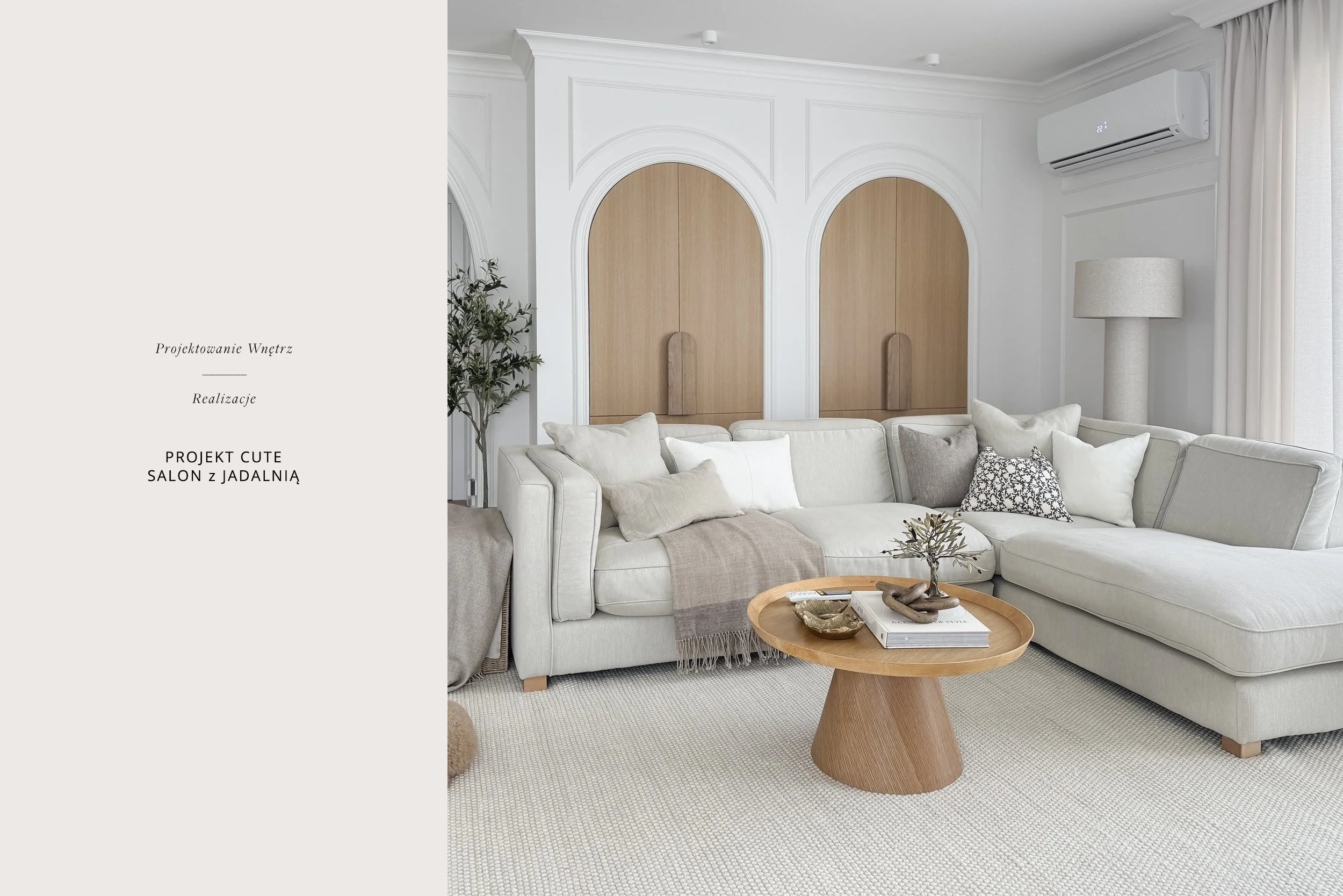 projekt CUTE - salon z jadalnią