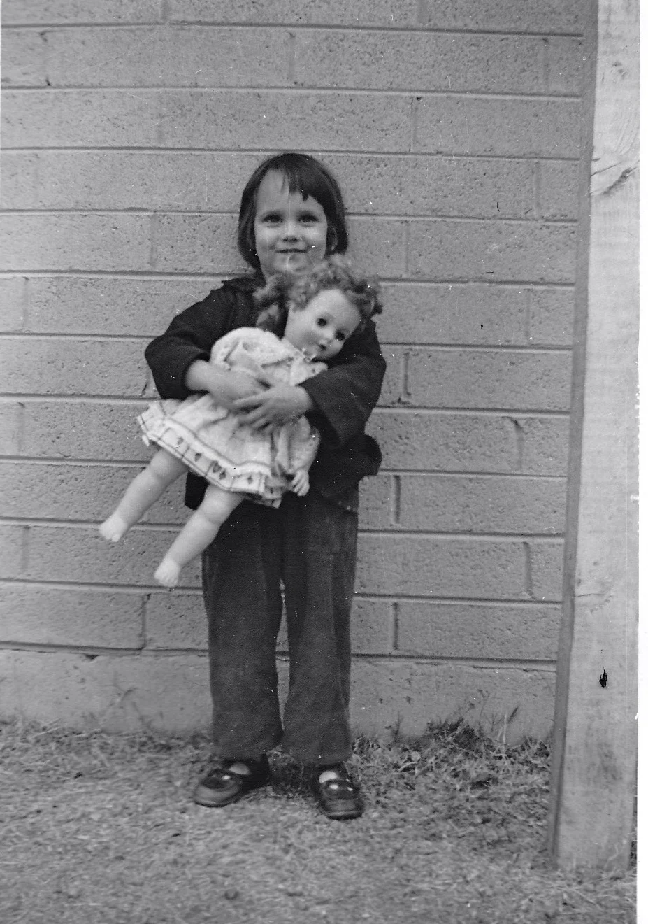 3 1/2 year-old Anne and her "trusty" friend