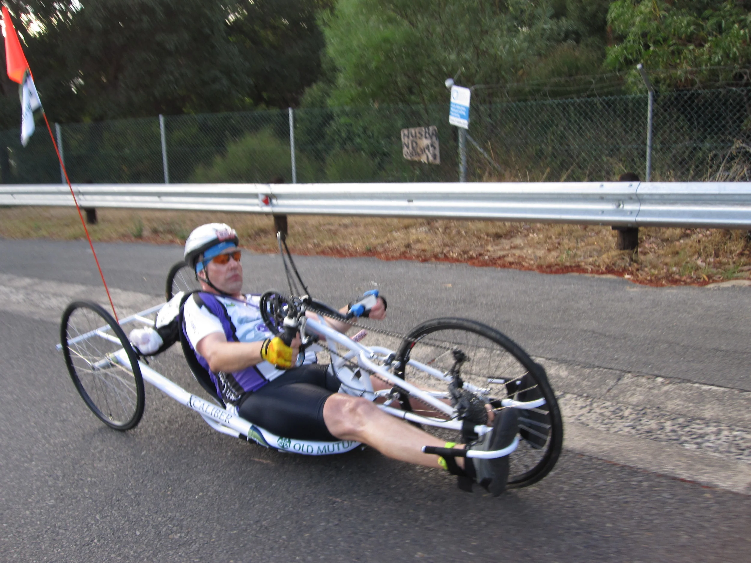 Recumbent bike riders pedal with their hands and arms.