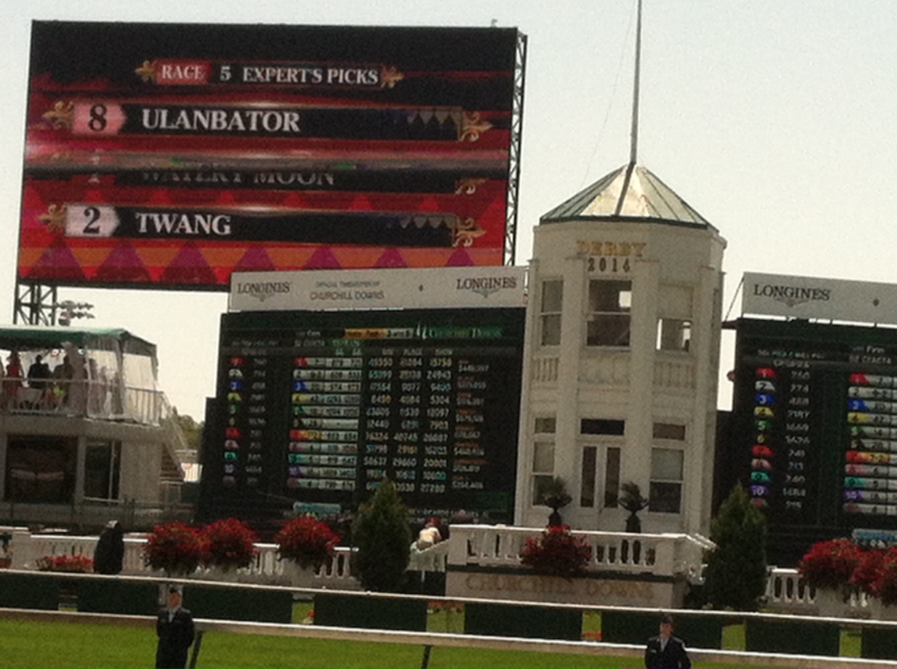Our box for Derby Day was right at the finish line. 