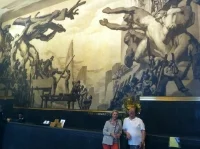 Took turns playing "photographer" with Russian tourists at Rockefeller Center--while pretending not to speak English
