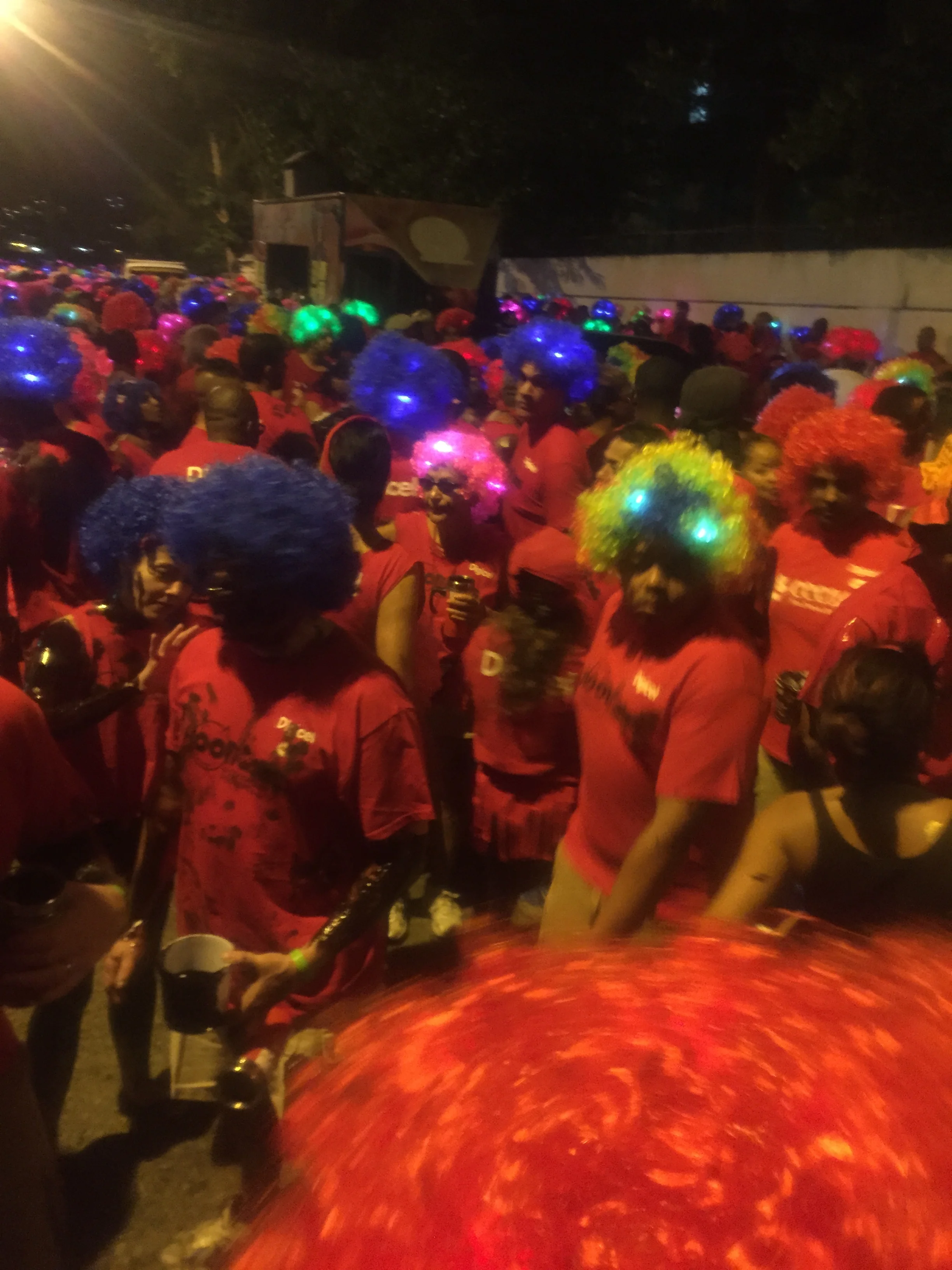 Jouvert 2015, we played with a band called "Cocoa Devils" and by the end of the night were smeared with cocoa "mud"