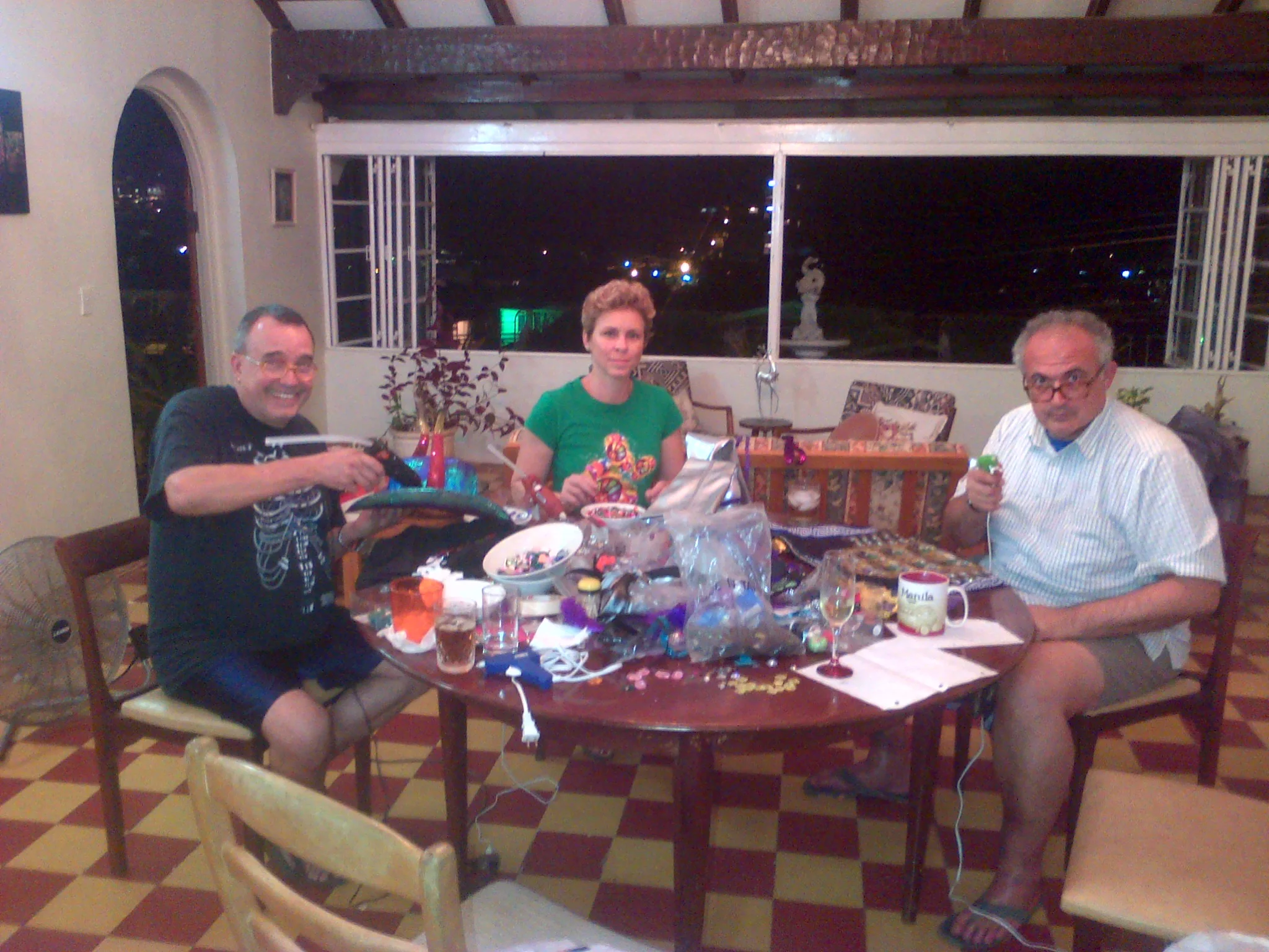 Ian, Charisse & Curtis during a "Bead & Feather" session.